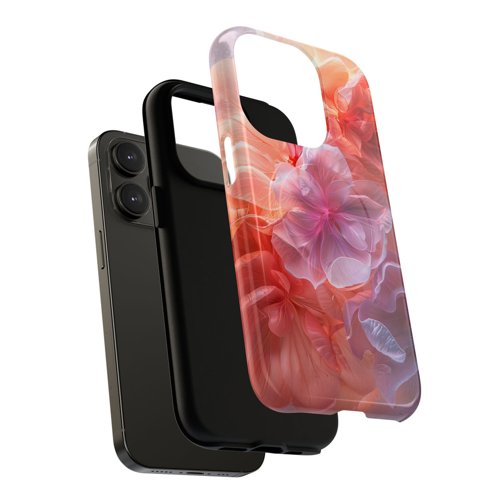 Floral Dream Tough Magnetic Phone Case — Pink Peach Petal Design