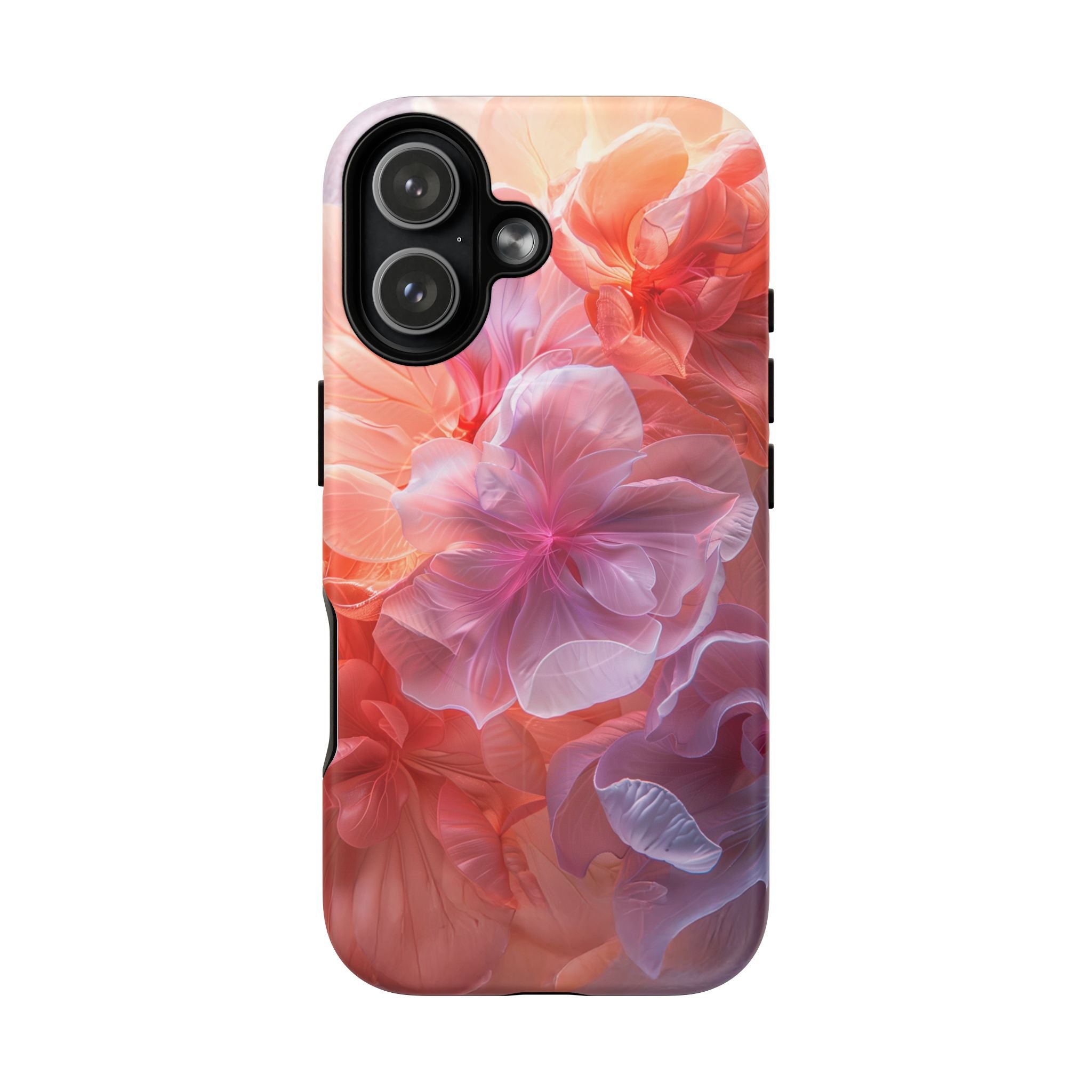 Floral Dream Tough Magnetic Phone Case — Pink Peach Petal Design