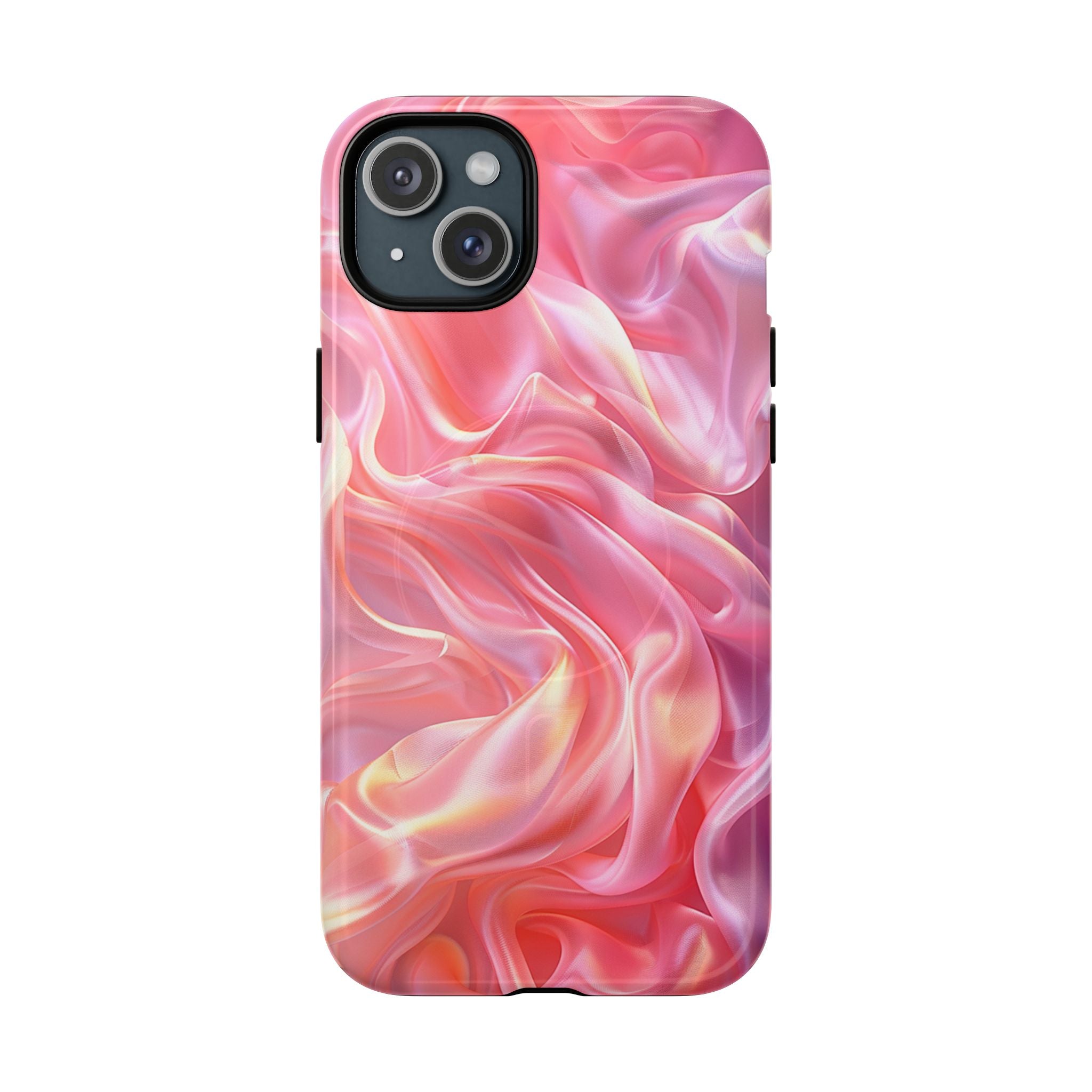 Pink Swirl Tough Magnetic Phone Case — Protective Magnetic iPhone Cover with Iridescent Marble Design