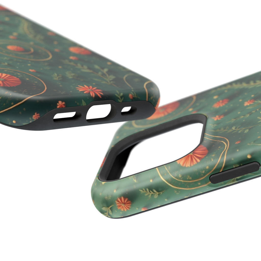Floral Green Magnetic Impact Phone Case — Protective Botanical Design