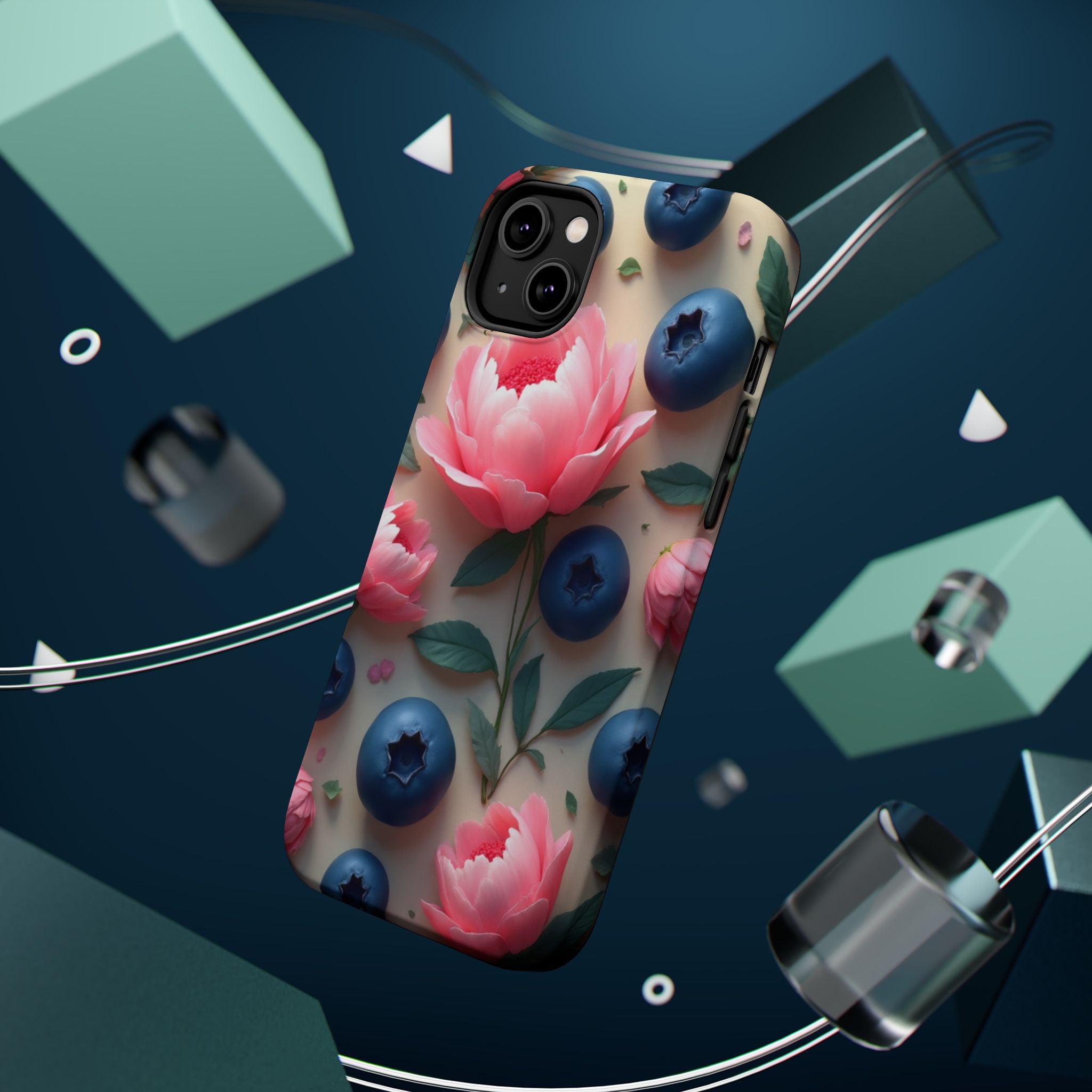 Floral Blueberry Phone Case — Magnetic Impact-Resistant
