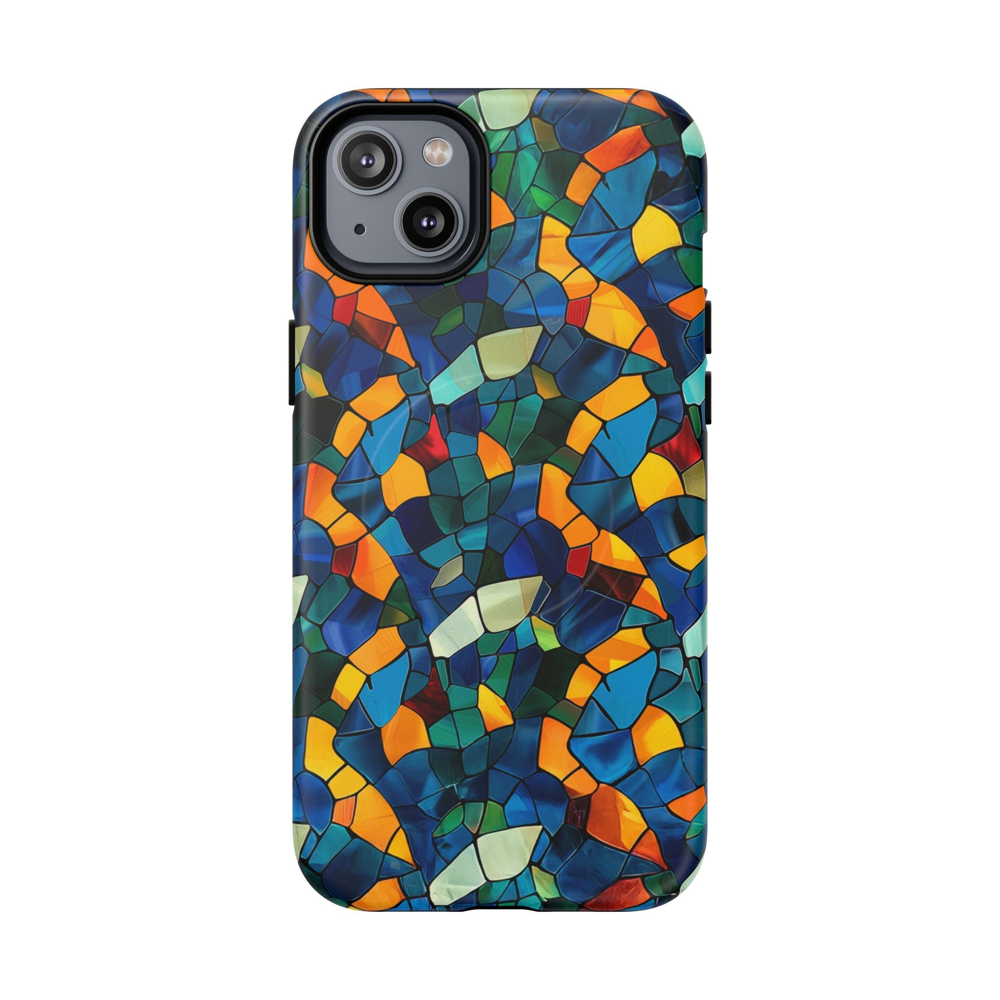 Stained Glass Mosaic Tough Magnetic Phone Case — Vibrant Abstract Protective Cover