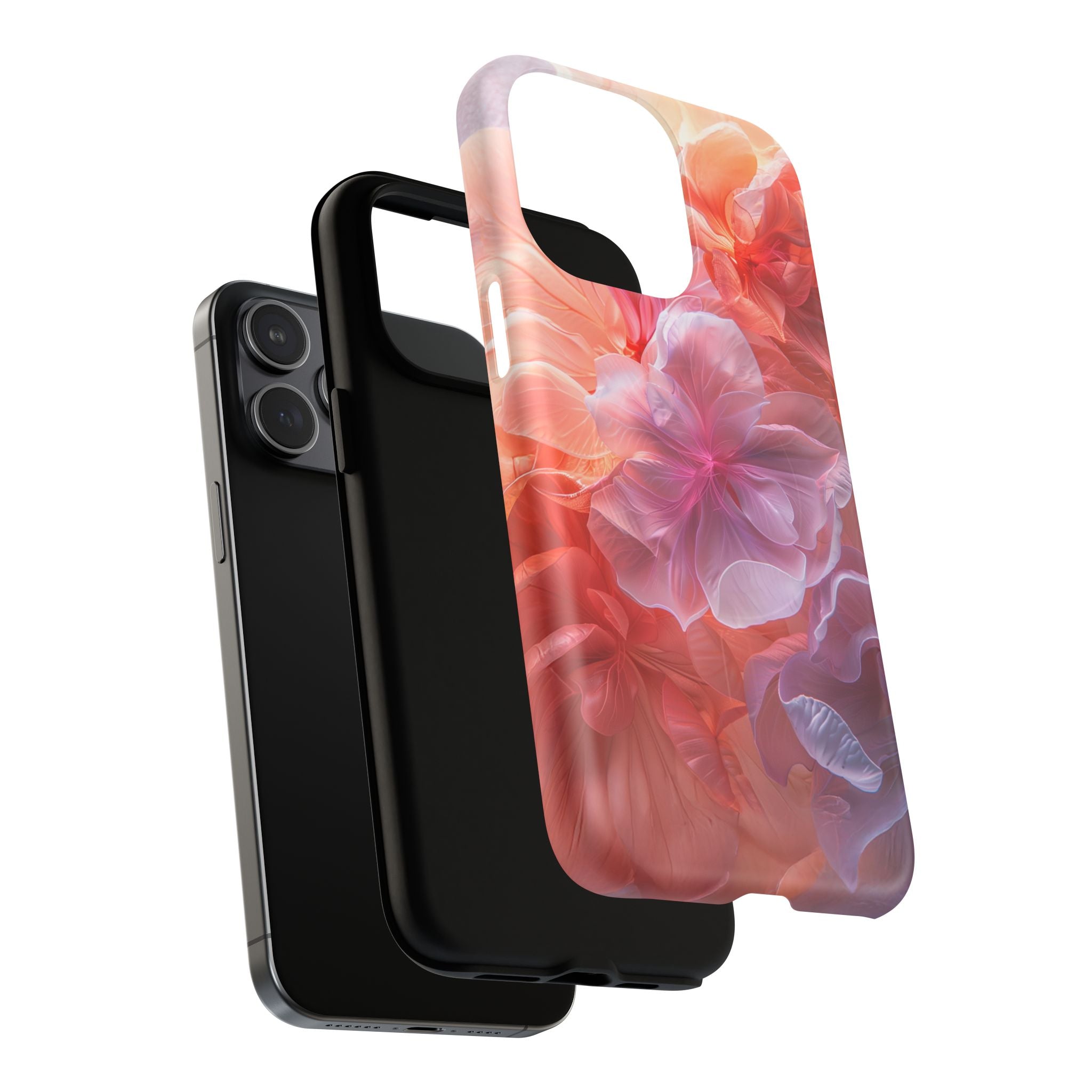 Floral Dream Tough Magnetic Phone Case — Pink Peach Petal Design