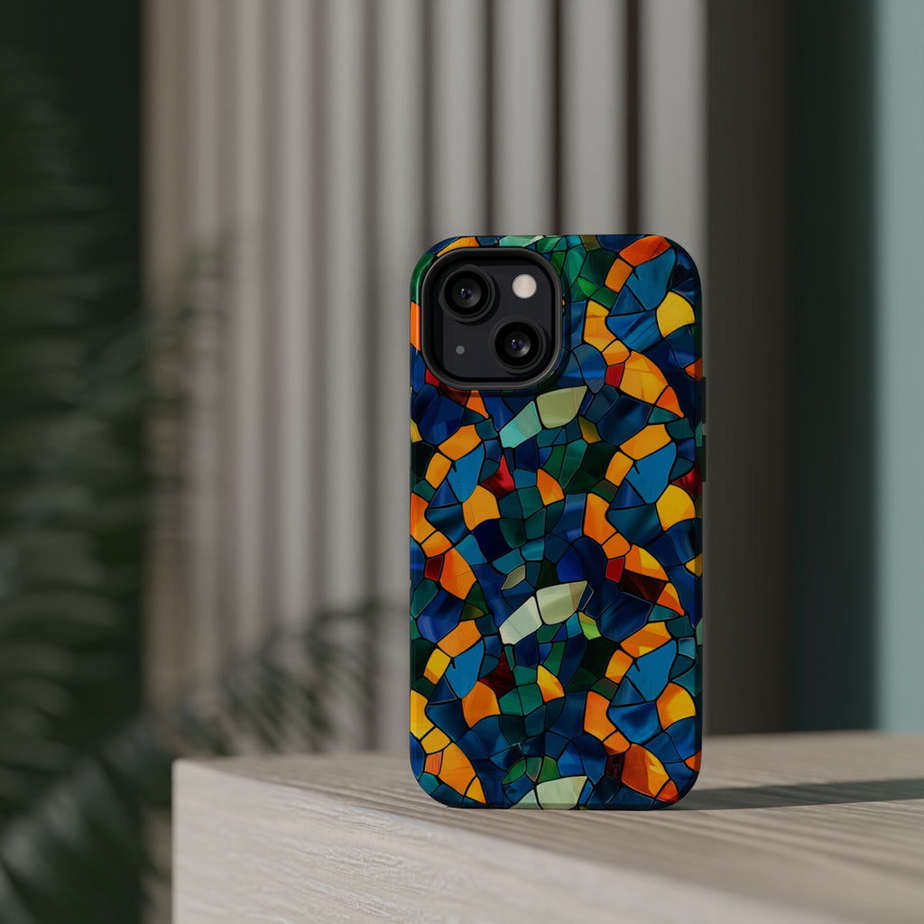 Stained Glass Mosaic Magnetic Impact Phone Case — Durable Protective Cover