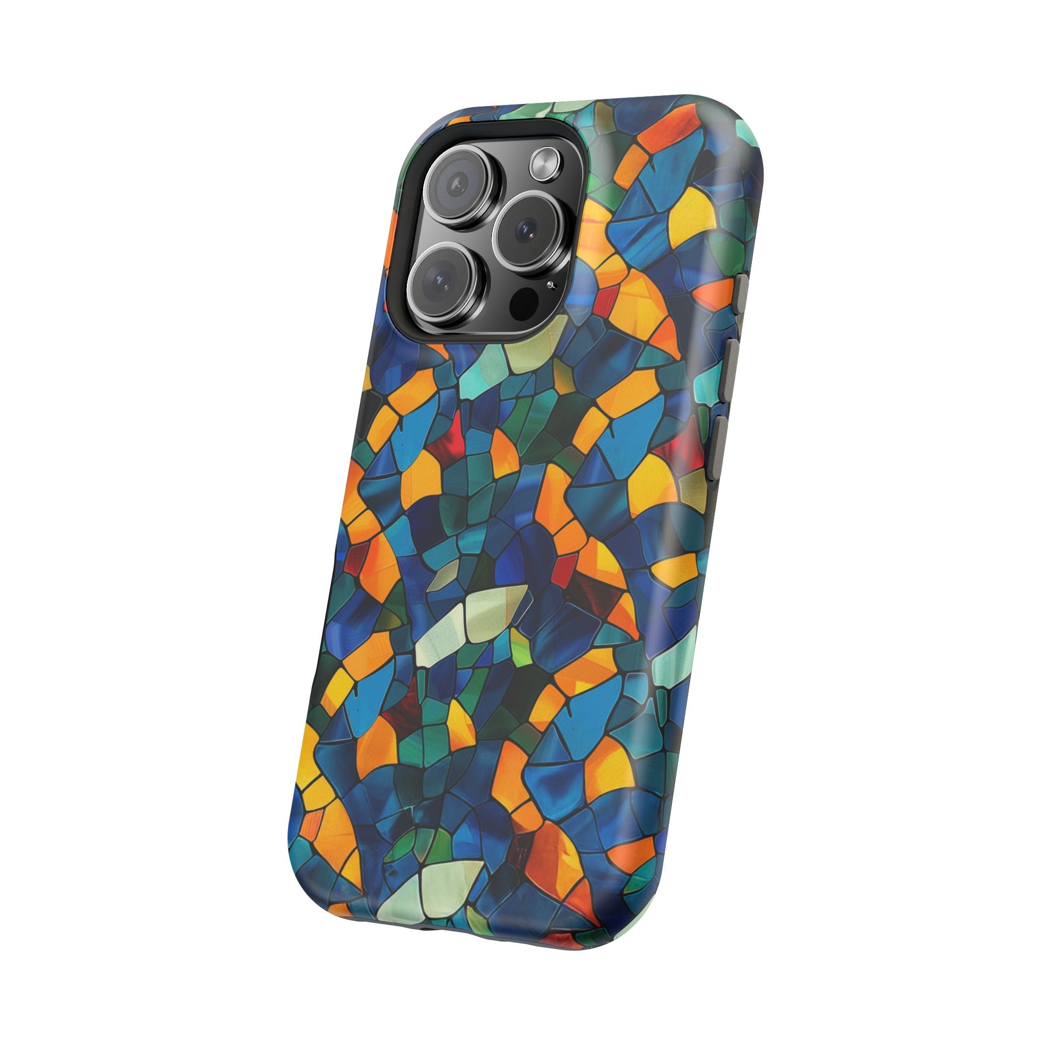 Stained Glass Mosaic Magnetic Impact Phone Case — Durable Protective Cover