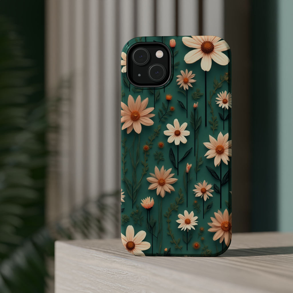 Floral Daisy Magnetic Impact-Resistant Phone Case