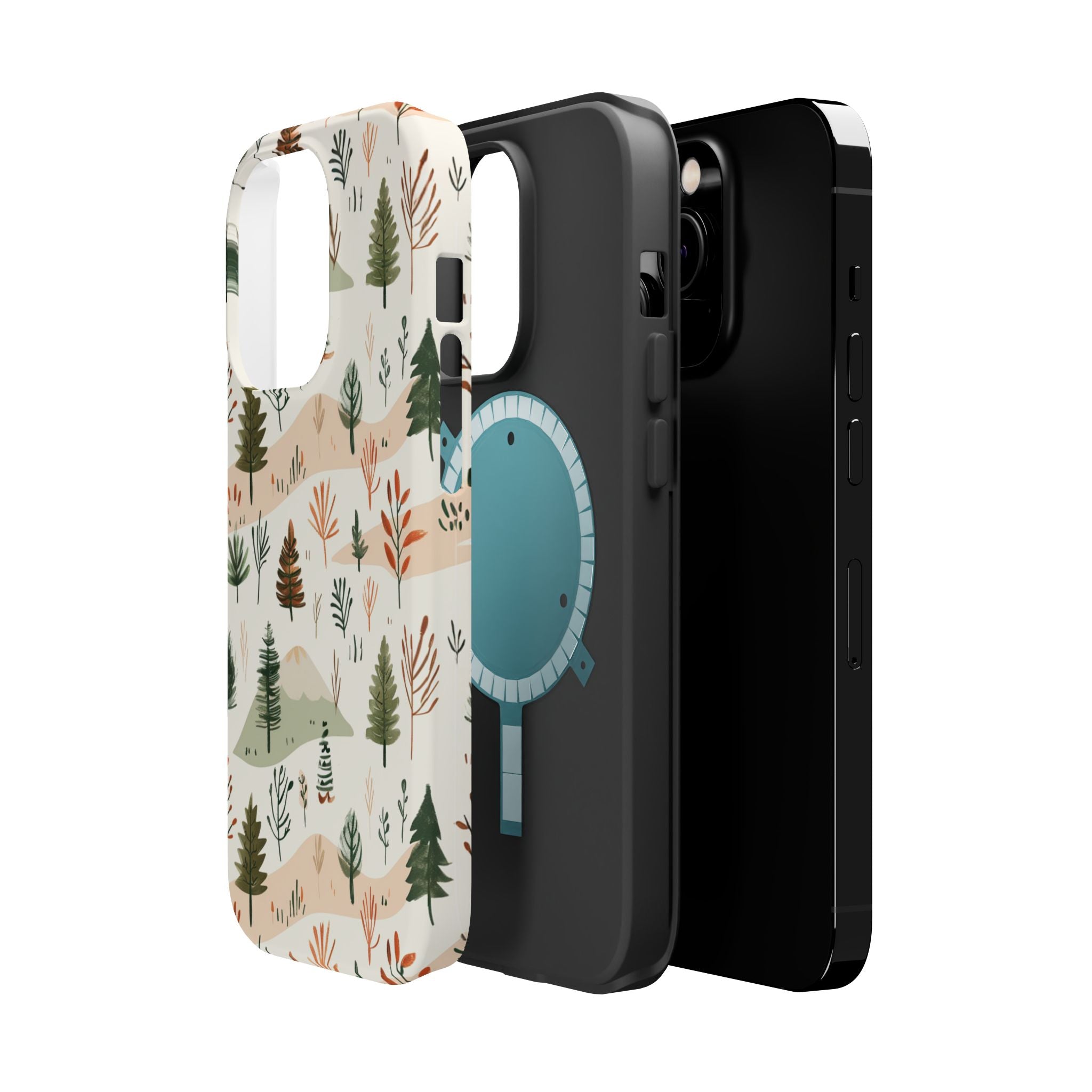 Magnetic Impact-Resistant Phone Case — Woodland Trees Pattern