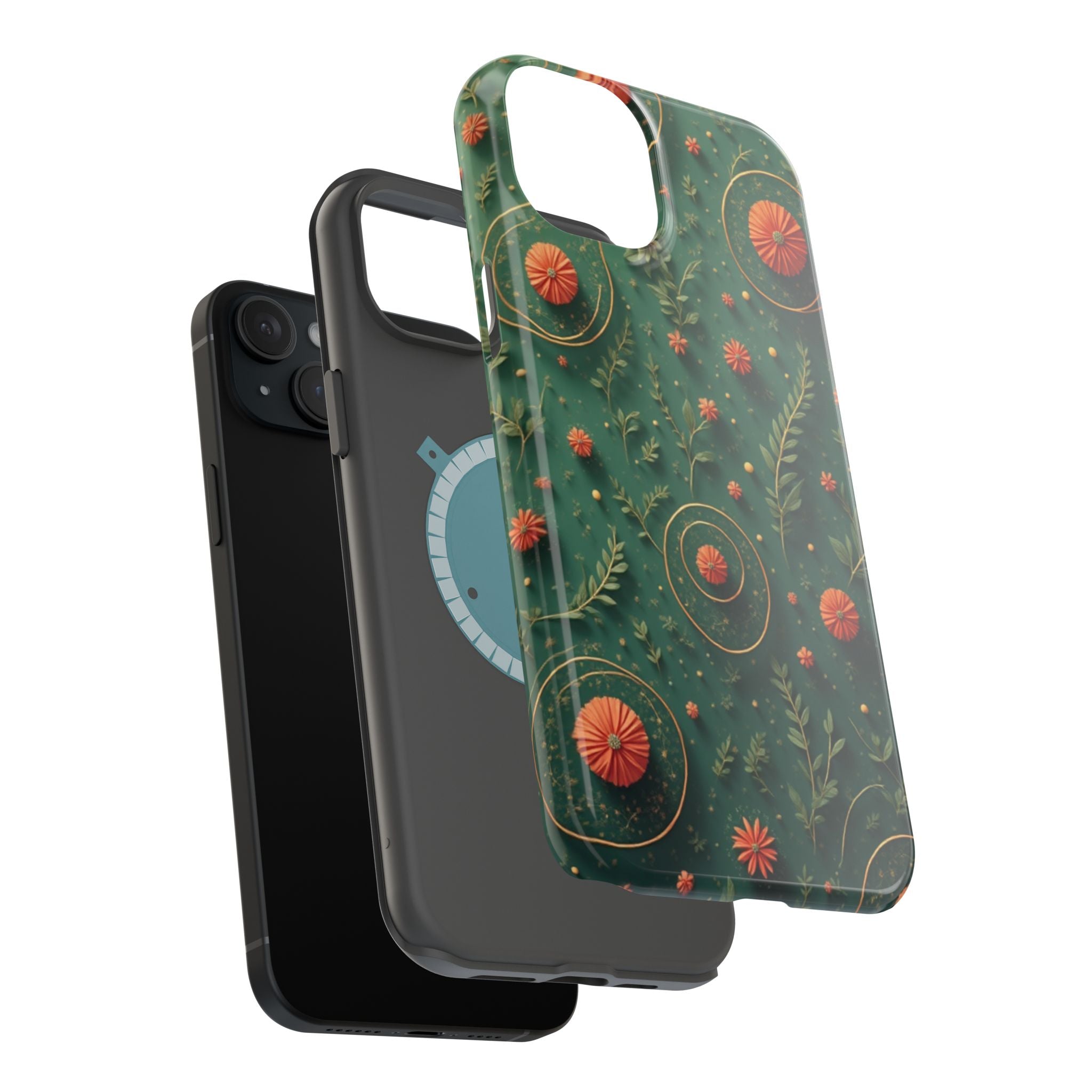Floral Green Magnetic Impact Phone Case — Protective Botanical Design