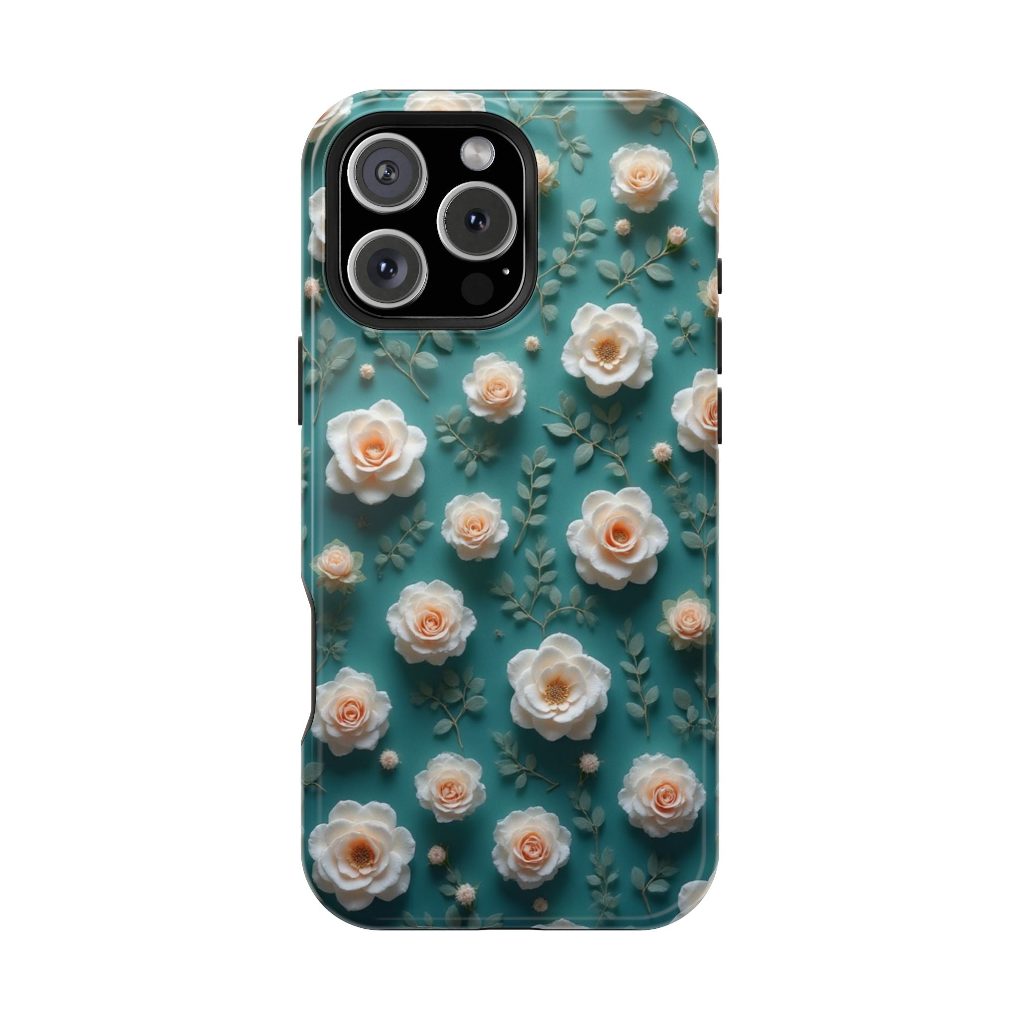 Floral Rose Pattern Magnetic Impact-Resistant Phone Case