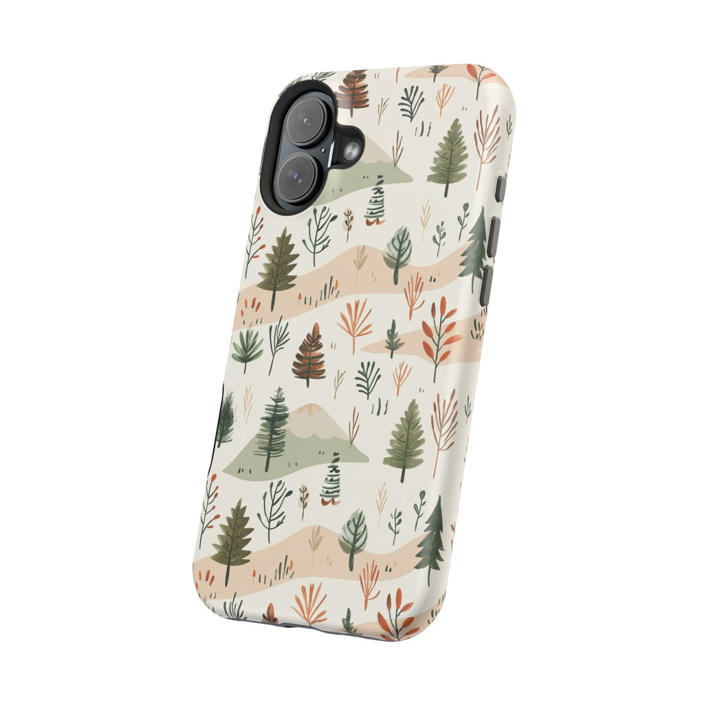 Magnetic Impact-Resistant Phone Case — Woodland Trees Pattern