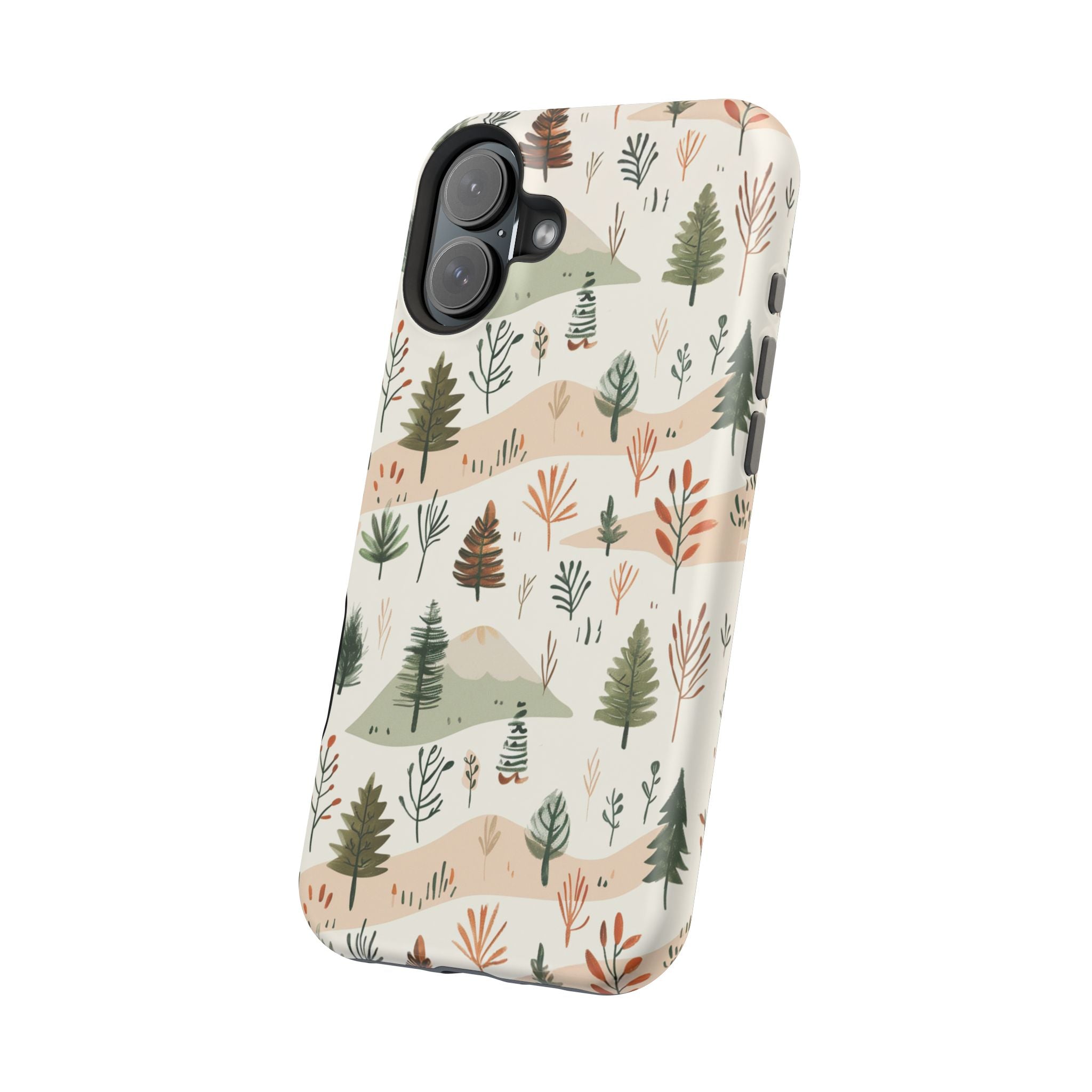 Magnetic Impact-Resistant Phone Case — Woodland Trees Pattern