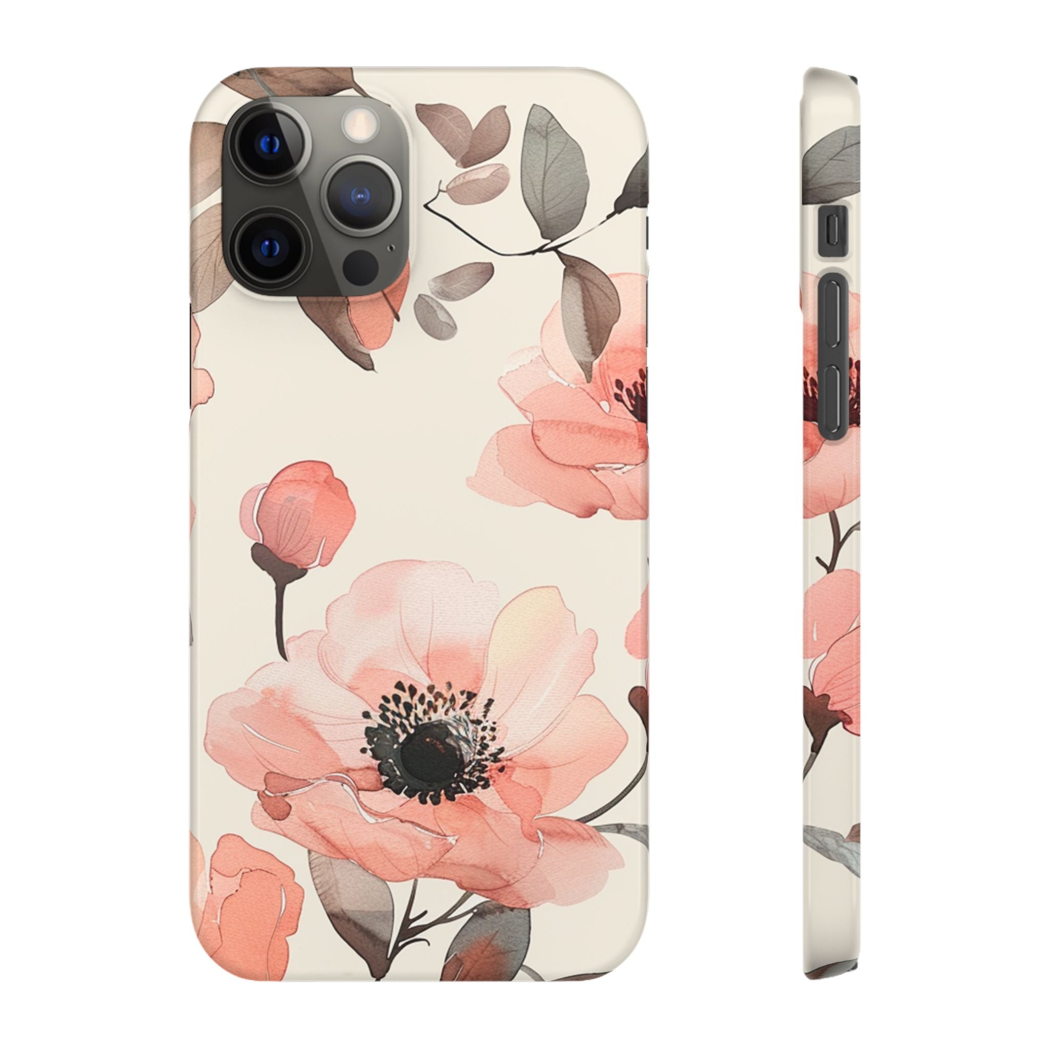 Floral Snap Phone Case — Blush Watercolor Poppies