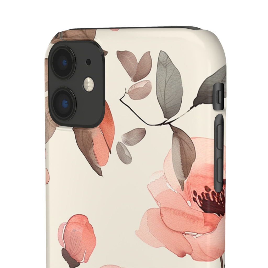 Floral Snap Phone Case — Blush Watercolor Poppies