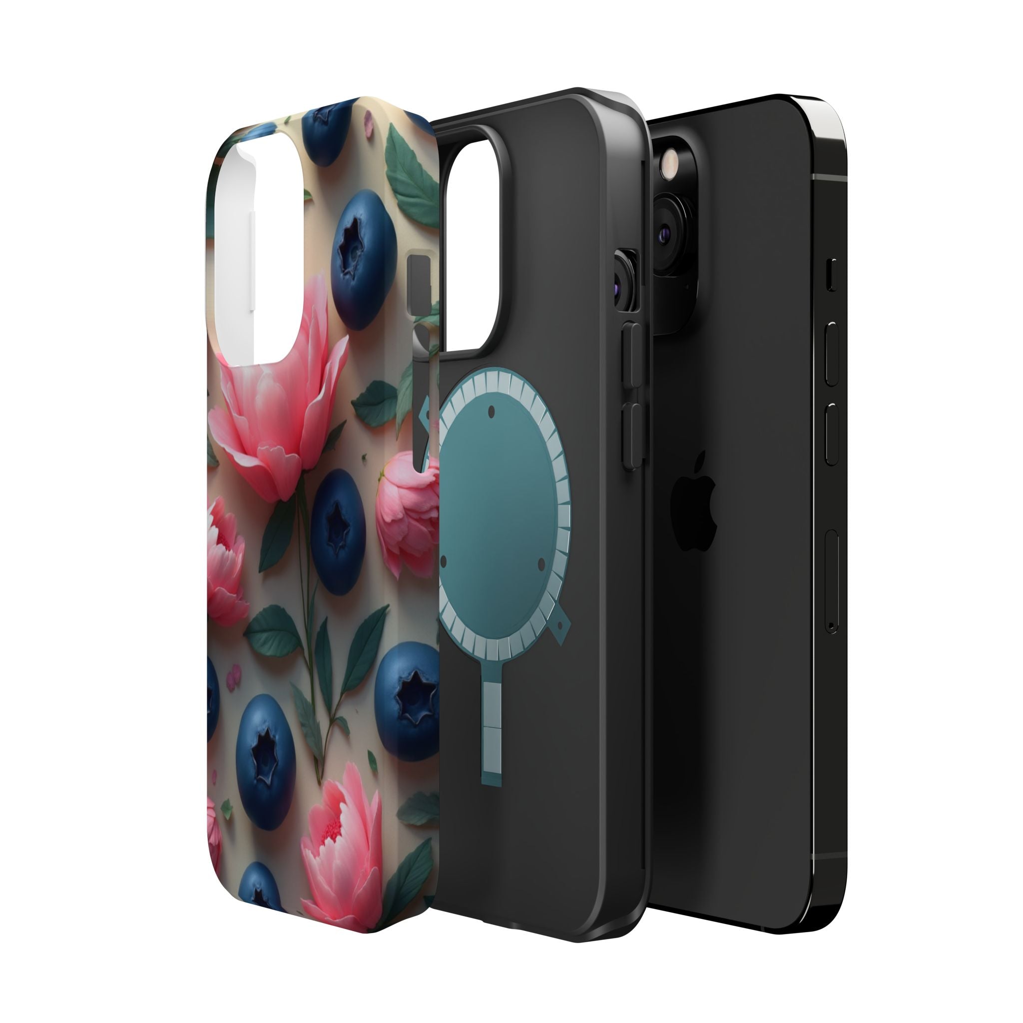 Floral Blueberry Phone Case — Magnetic Impact-Resistant