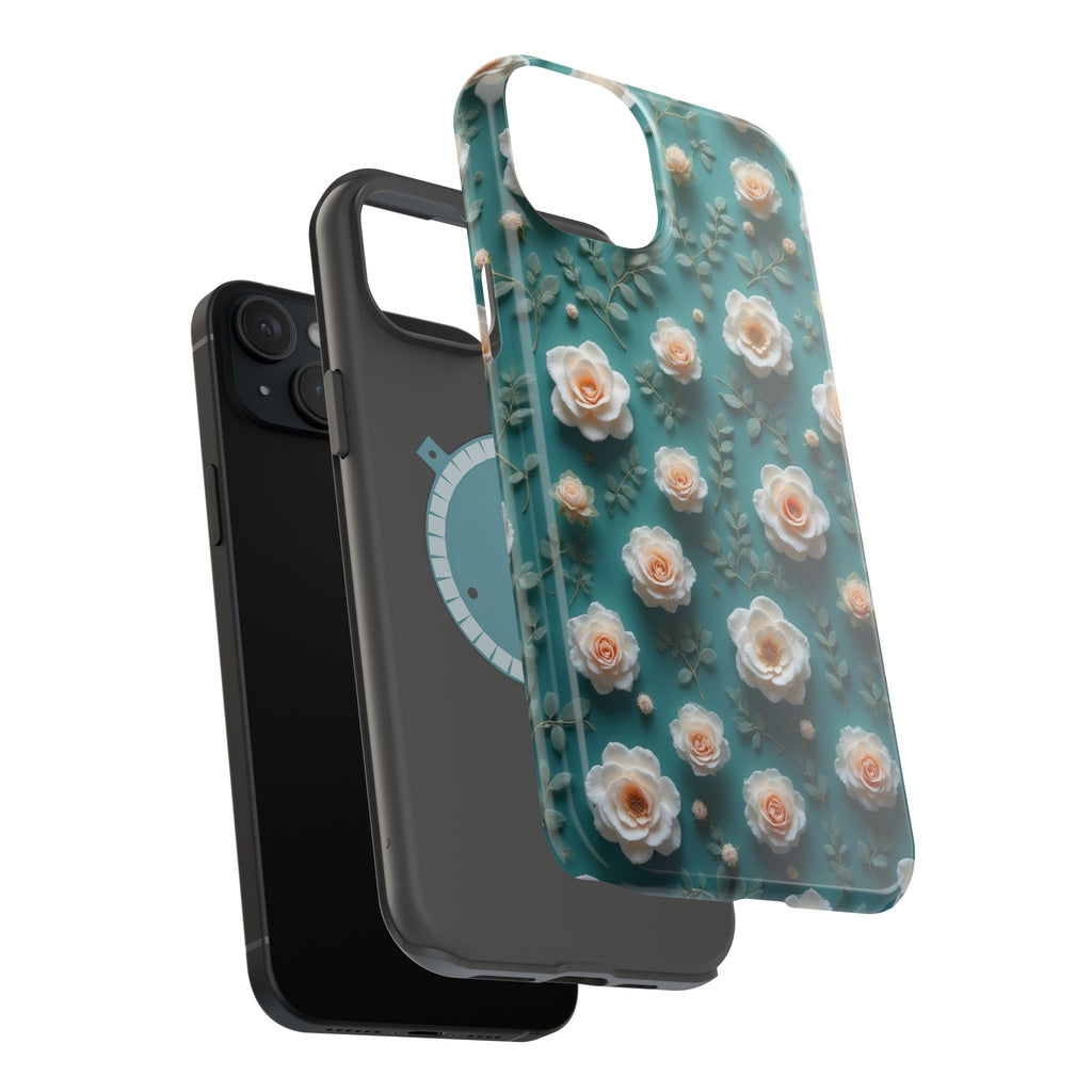 Floral Rose Pattern Magnetic Impact-Resistant Phone Case