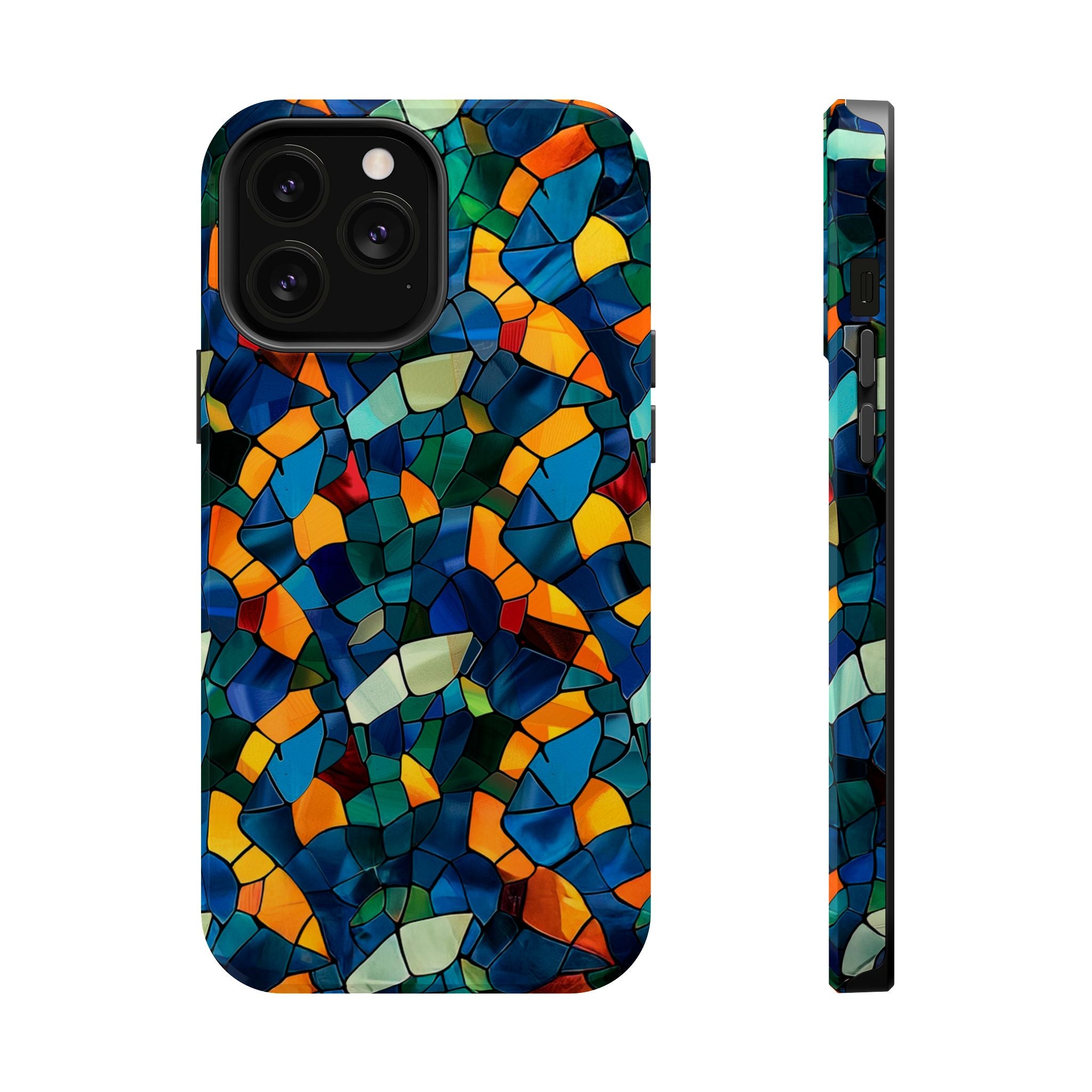 Stained Glass Mosaic Magnetic Impact Phone Case — Durable Protective Cover