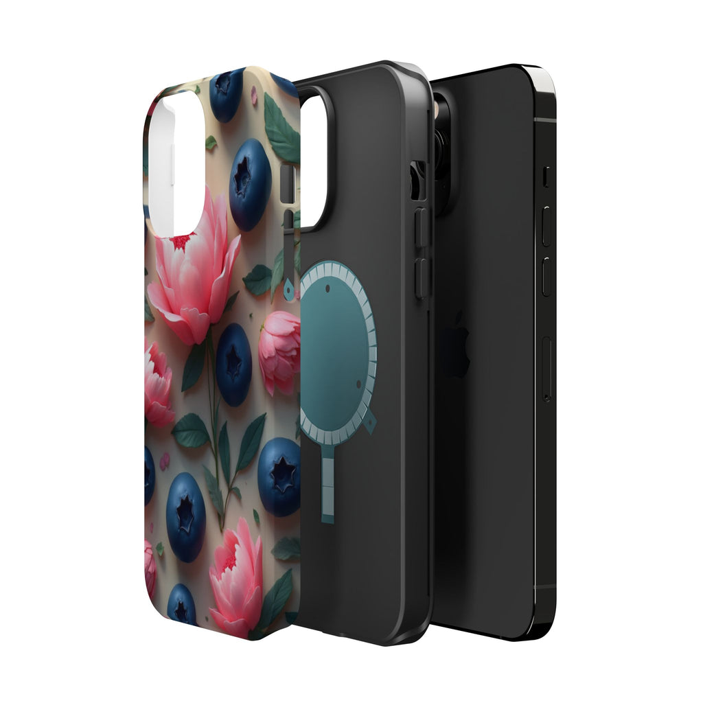 Floral Blueberry Phone Case — Magnetic Impact-Resistant