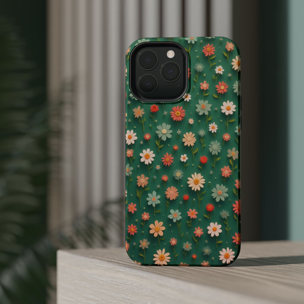 Floral Daisy Magnetic Impact-Resistant Phone Case