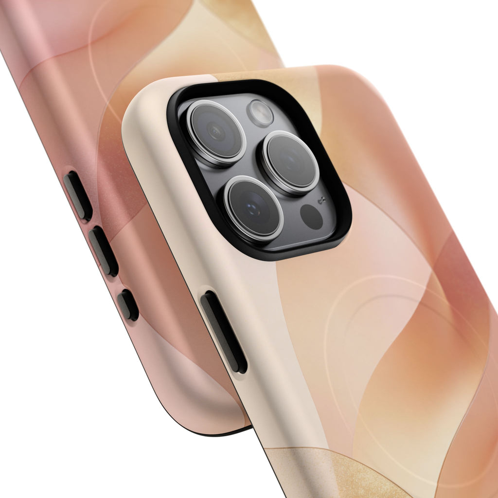 Magnetic Tough Phone Case — Abstract Peach Wave Armor