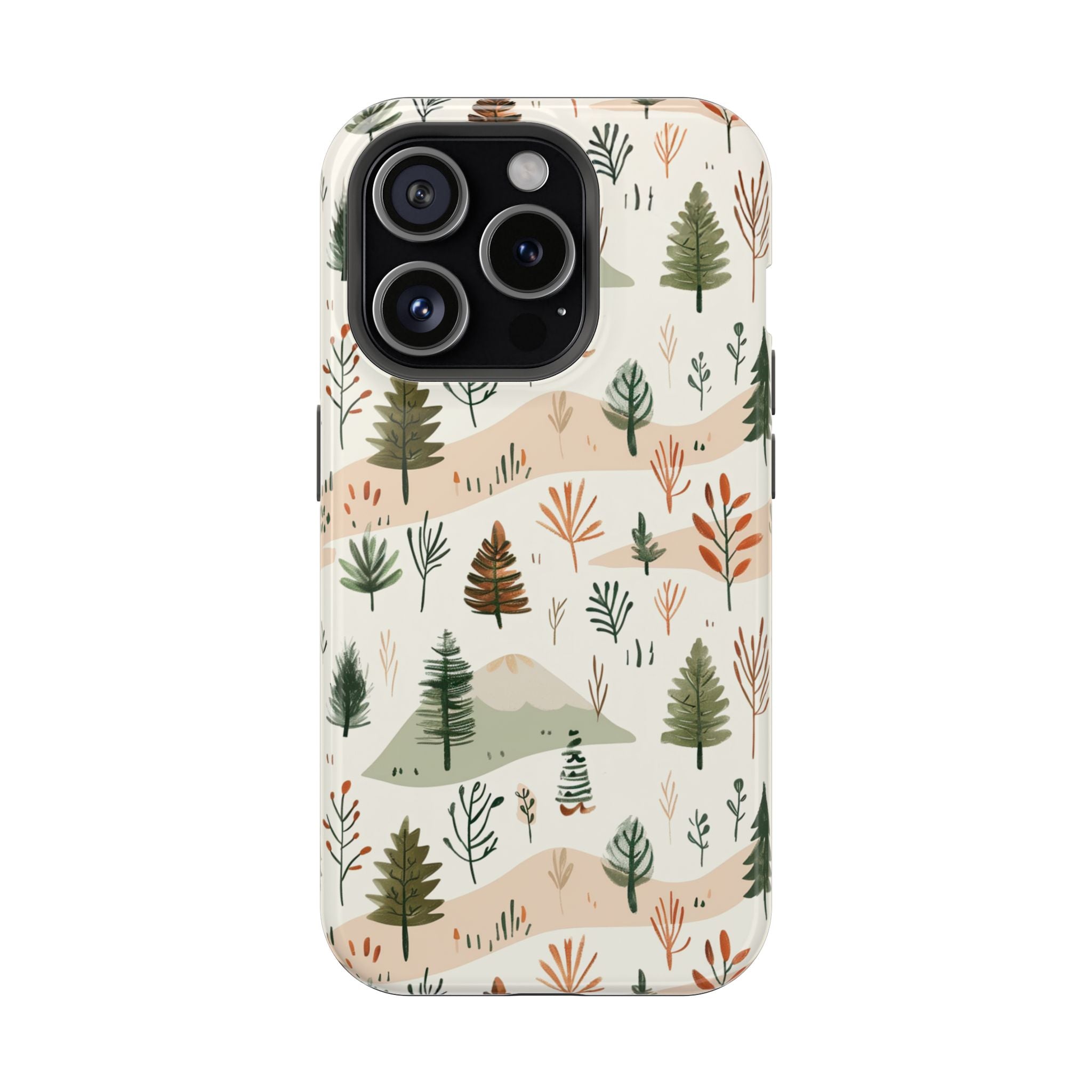 Magnetic Impact-Resistant Phone Case — Woodland Trees Pattern