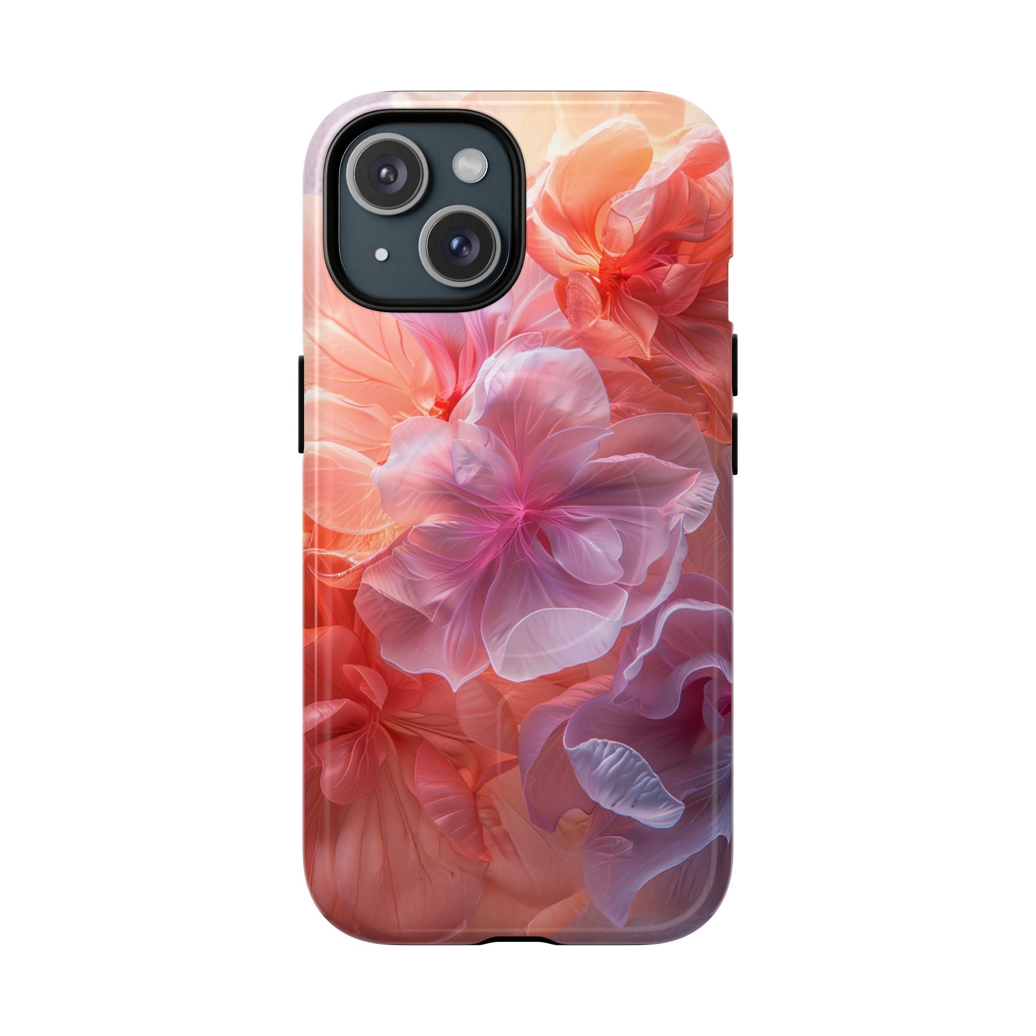 Floral Dream Tough Magnetic Phone Case — Pink Peach Petal Design