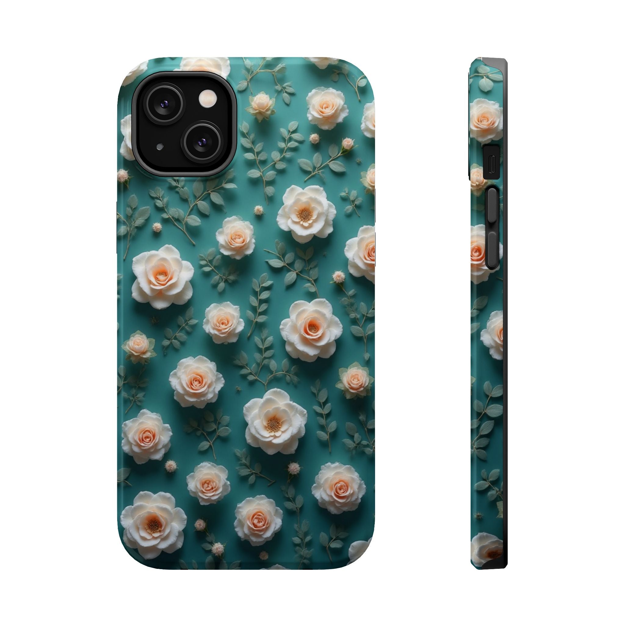 Floral Rose Pattern Magnetic Impact-Resistant Phone Case