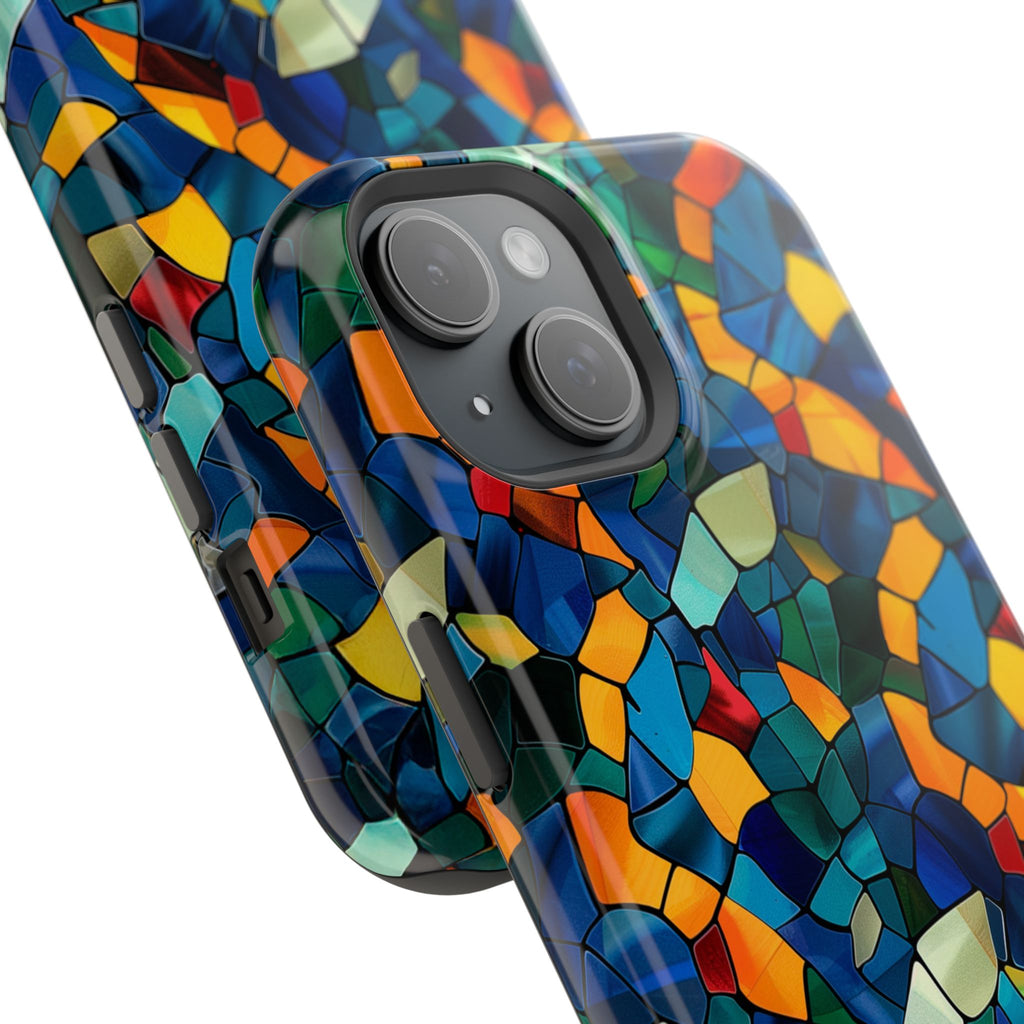 Stained Glass Mosaic Magnetic Impact Phone Case — Durable Protective Cover
