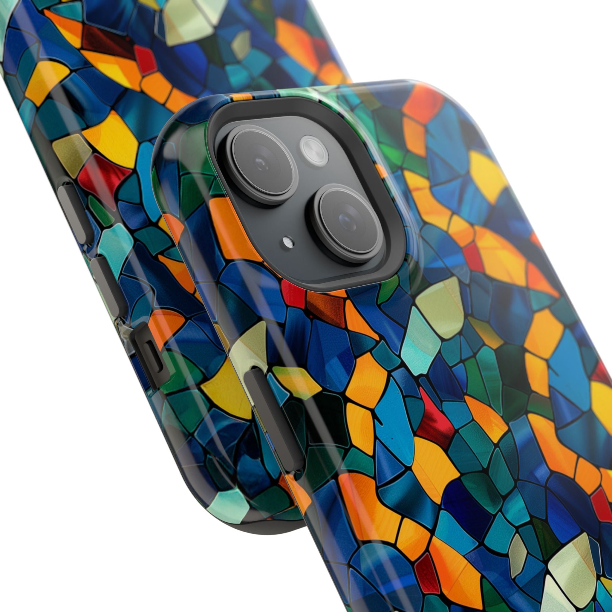 Stained Glass Mosaic Magnetic Impact Phone Case — Durable Protective Cover