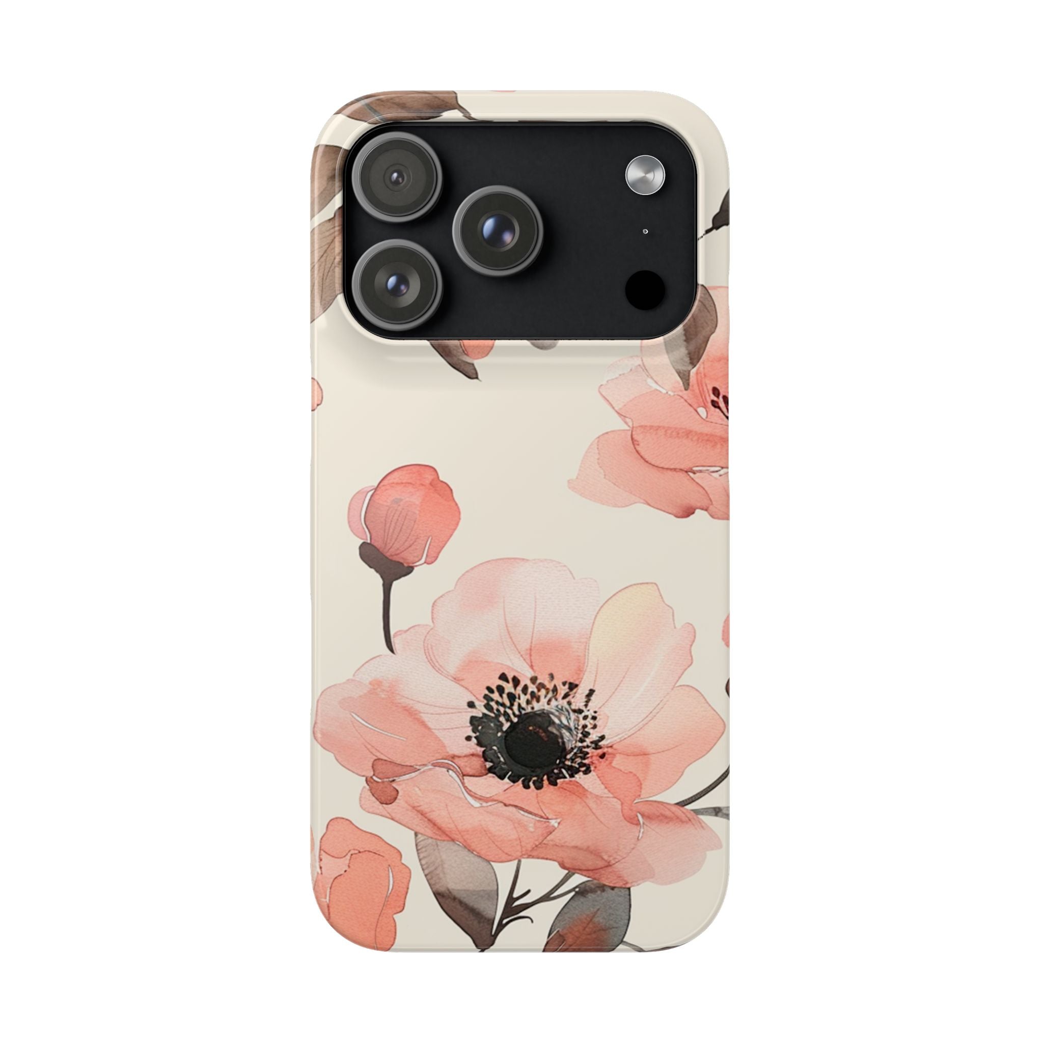 Floral Snap Phone Case — Blush Watercolor Poppies