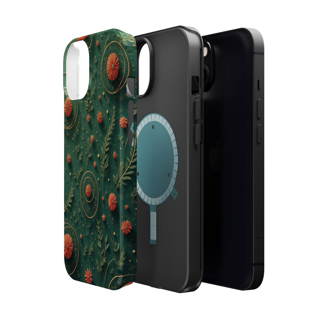 Floral Green Magnetic Impact Phone Case — Protective Botanical Design