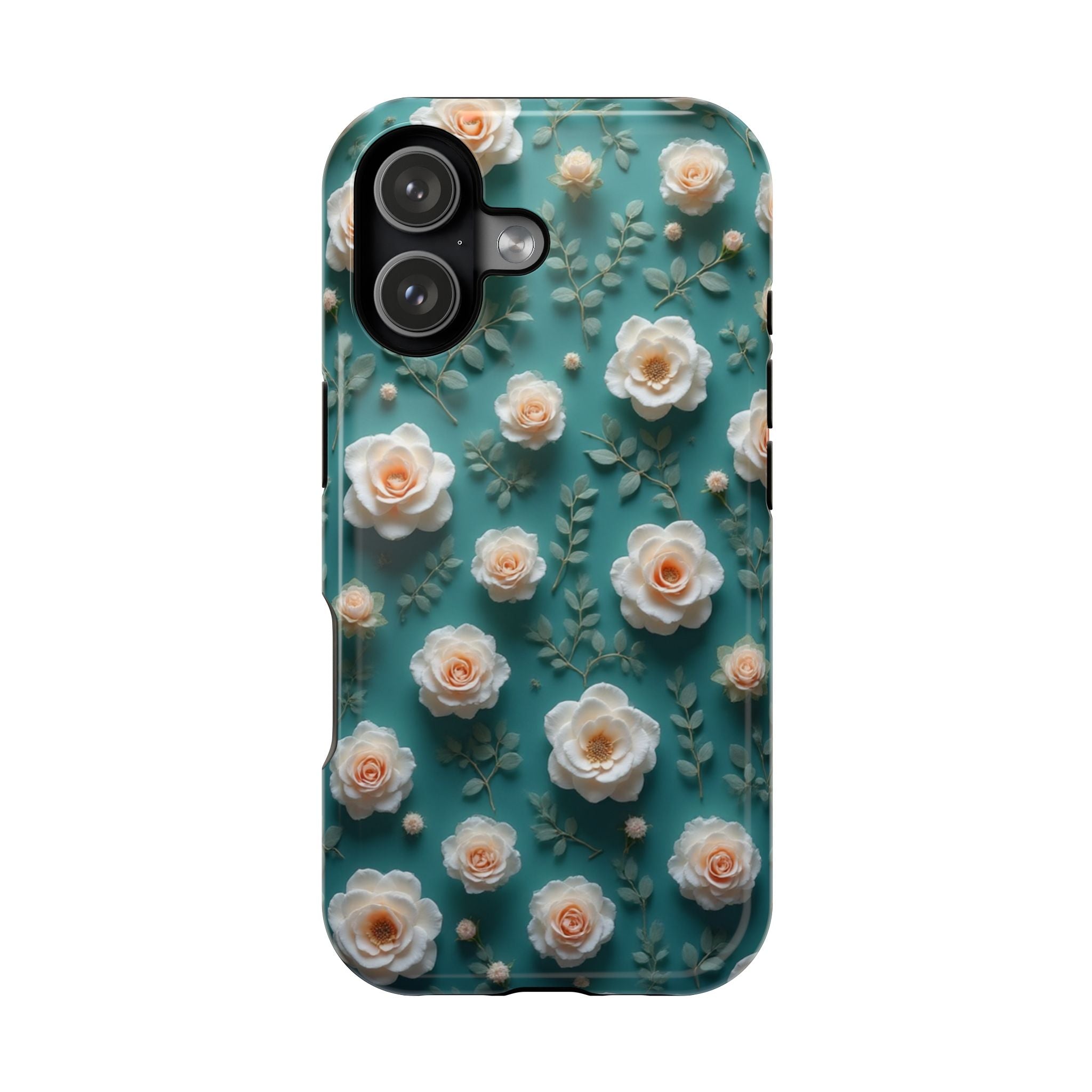 Floral Rose Pattern Magnetic Impact-Resistant Phone Case