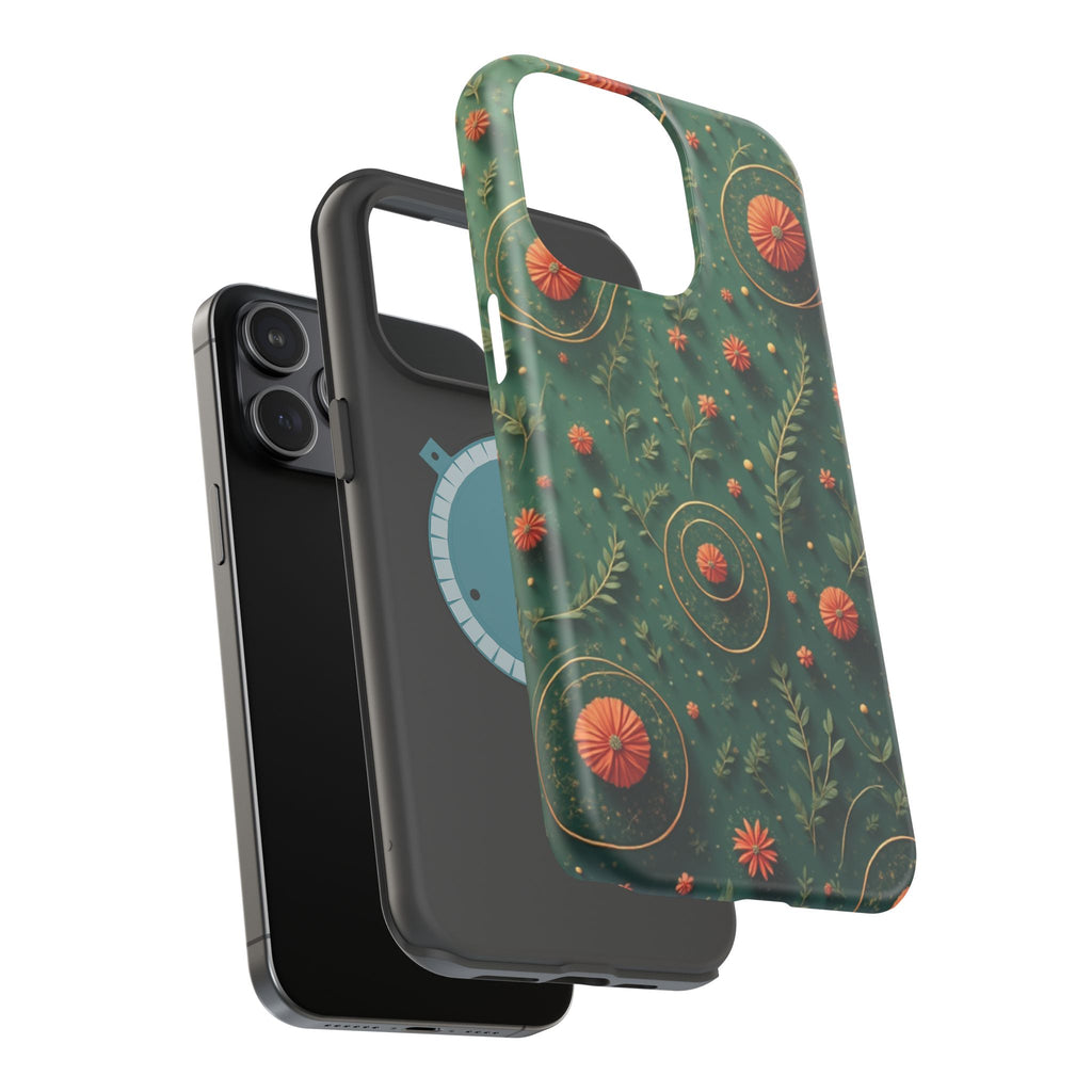 Floral Green Magnetic Impact Phone Case — Protective Botanical Design