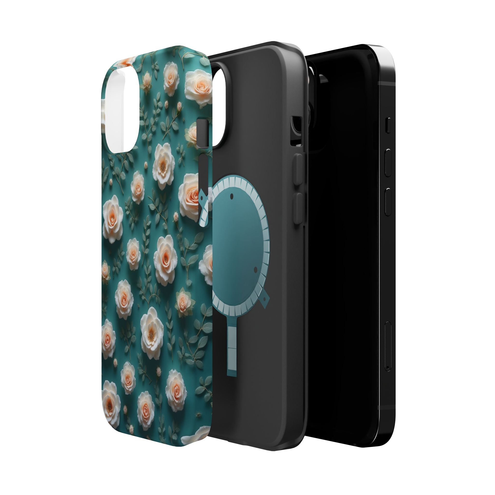 Floral Rose Pattern Magnetic Impact-Resistant Phone Case