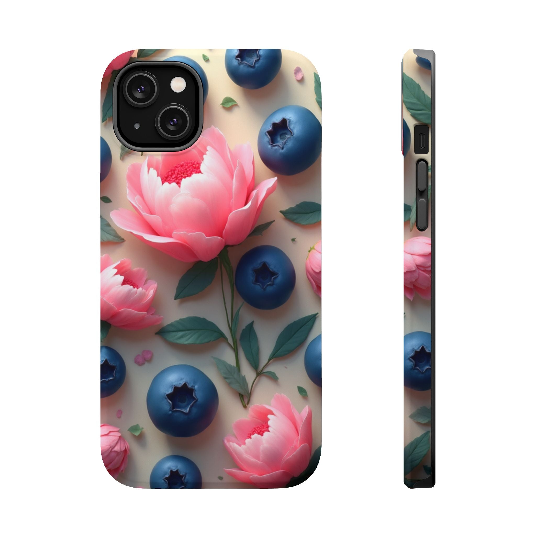 Floral Blueberry Phone Case — Magnetic Impact-Resistant