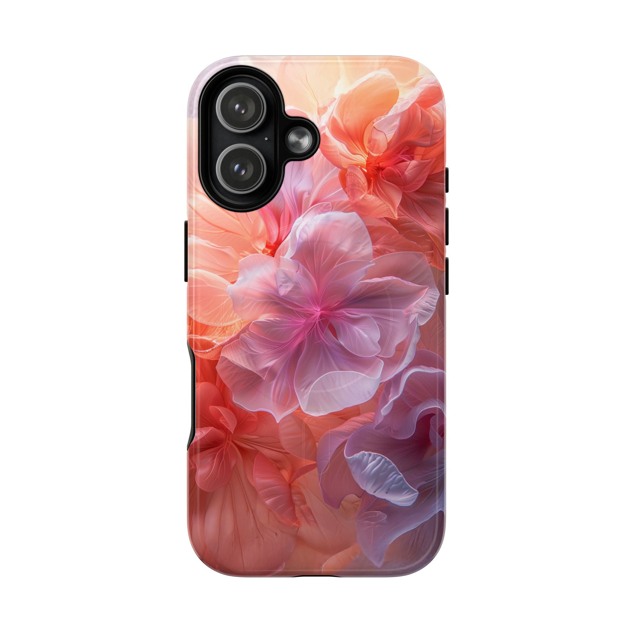 Floral Dream Tough Magnetic Phone Case — Pink Peach Petal Design