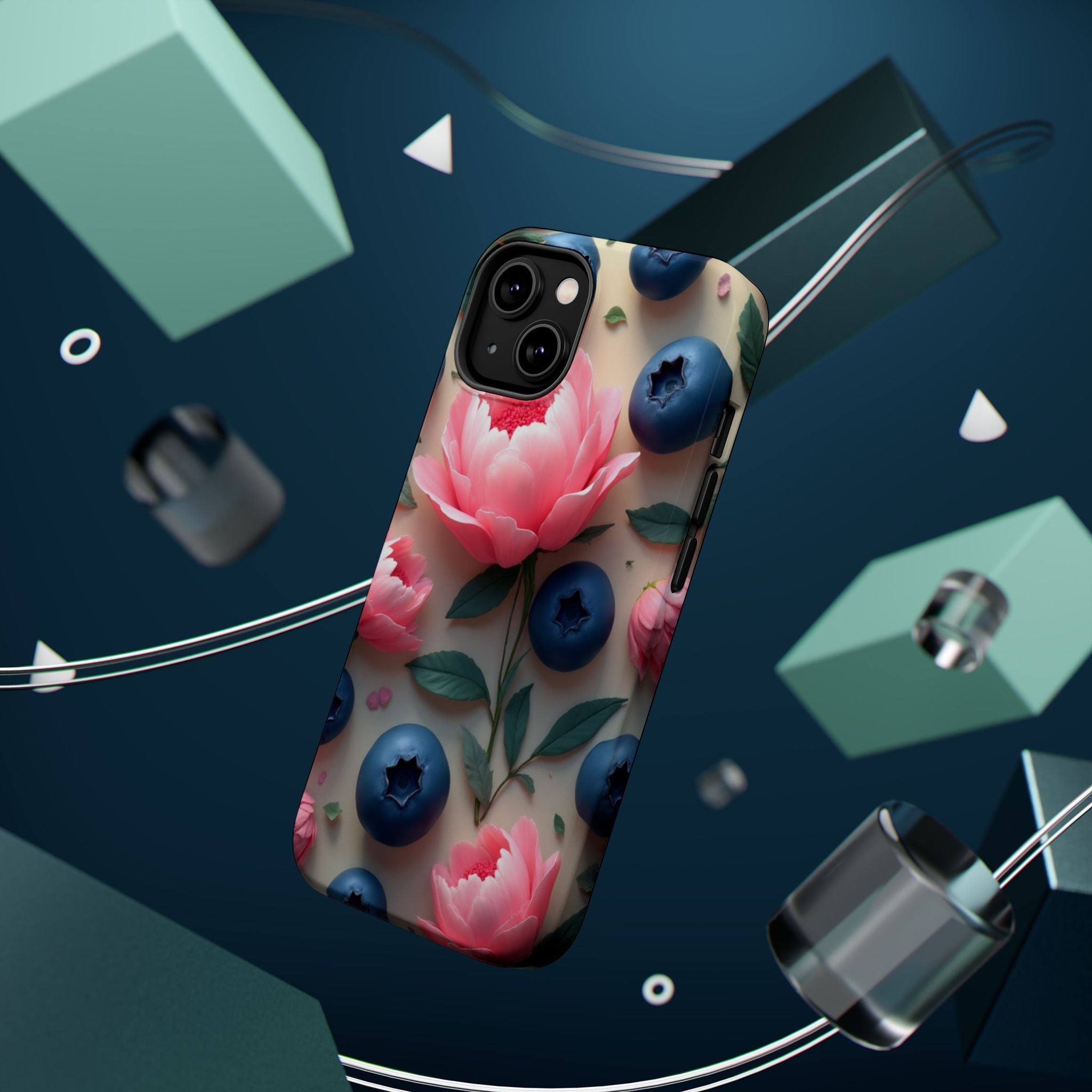 Floral Blueberry Phone Case — Magnetic Impact-Resistant