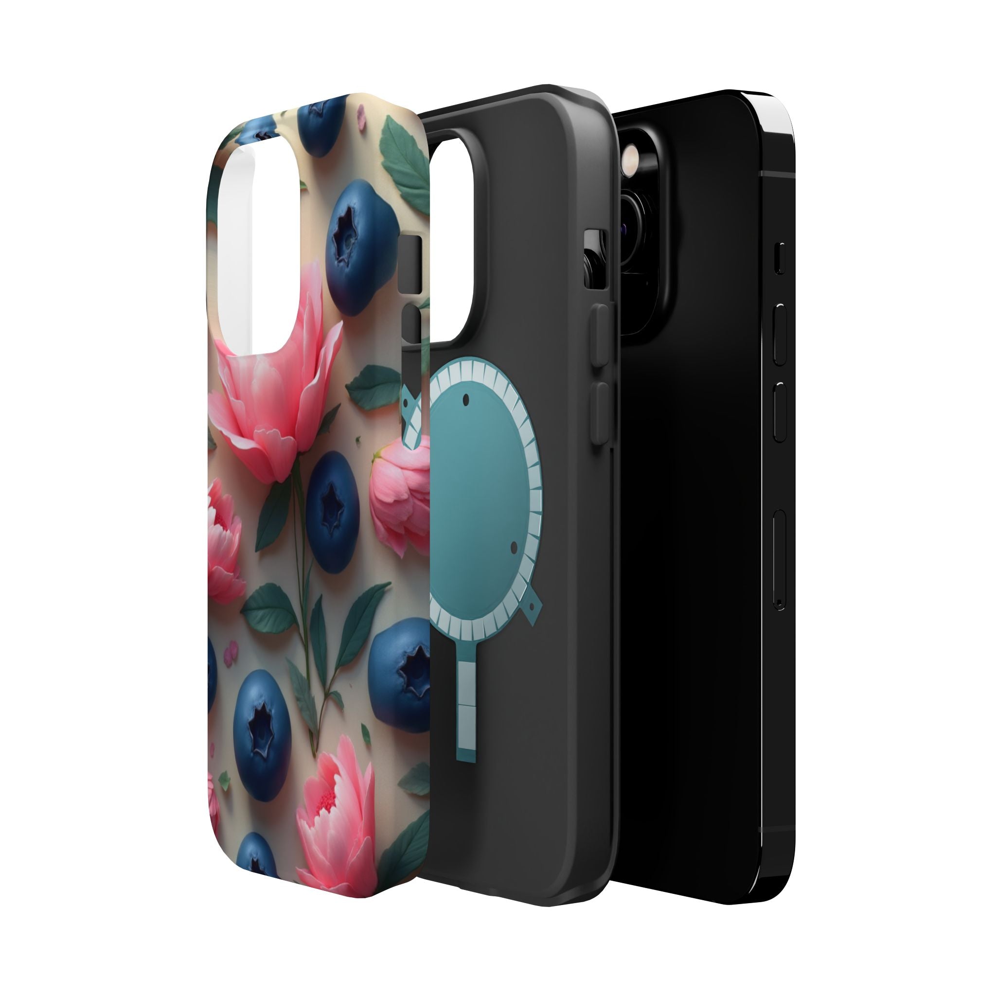 Floral Blueberry Phone Case — Magnetic Impact-Resistant