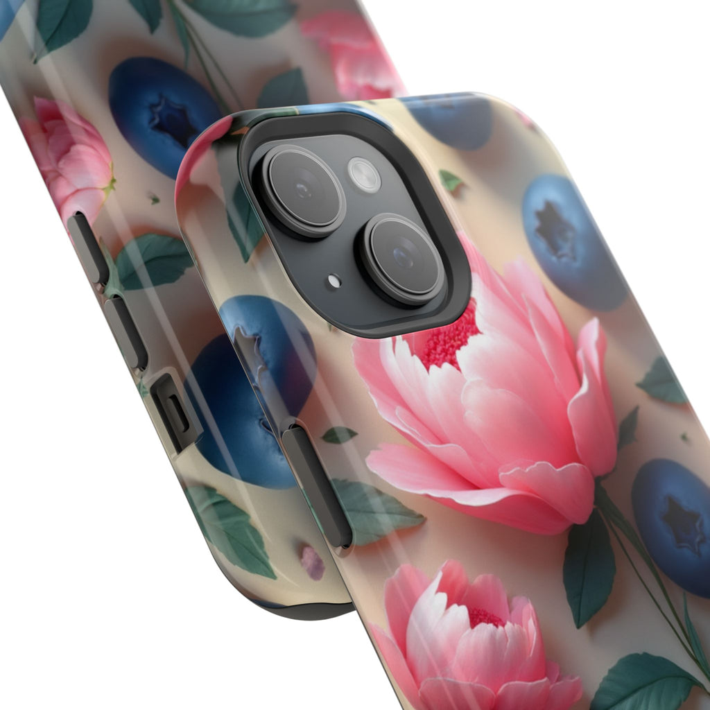 Floral Blueberry Phone Case — Magnetic Impact-Resistant