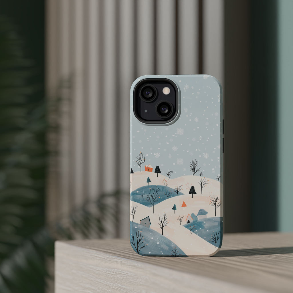 Winter Snowy Hills Magnetic Impact Phone Case — Cute Scenic Landscape iPhone Cover
