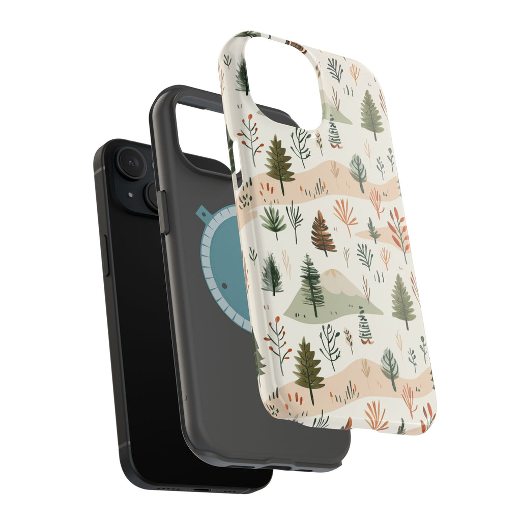 Magnetic Impact-Resistant Phone Case — Woodland Trees Pattern