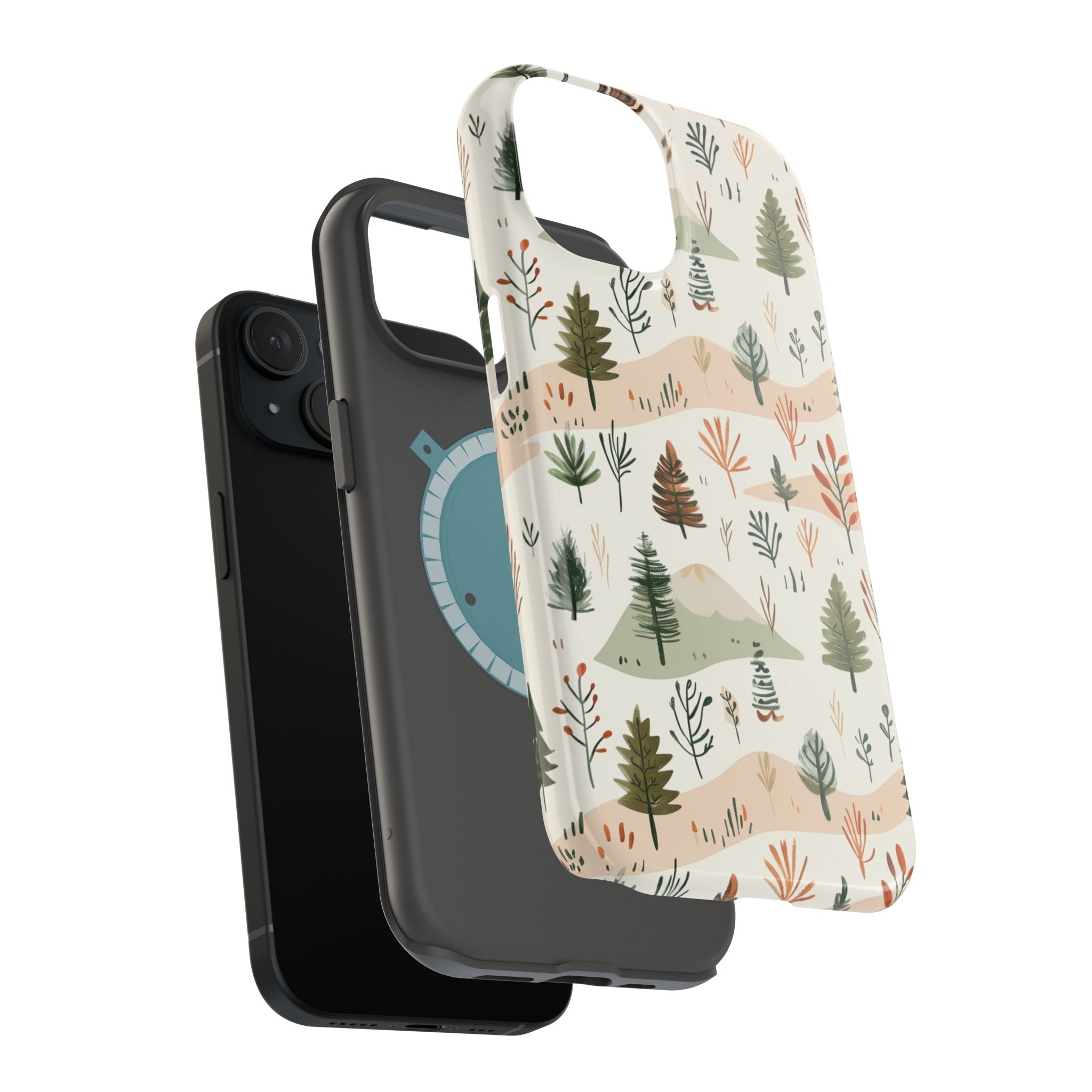 Magnetic Impact-Resistant Phone Case — Woodland Trees Pattern