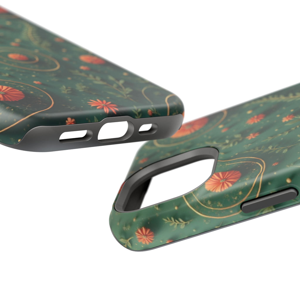 Floral Green Magnetic Impact Phone Case — Protective Botanical Design