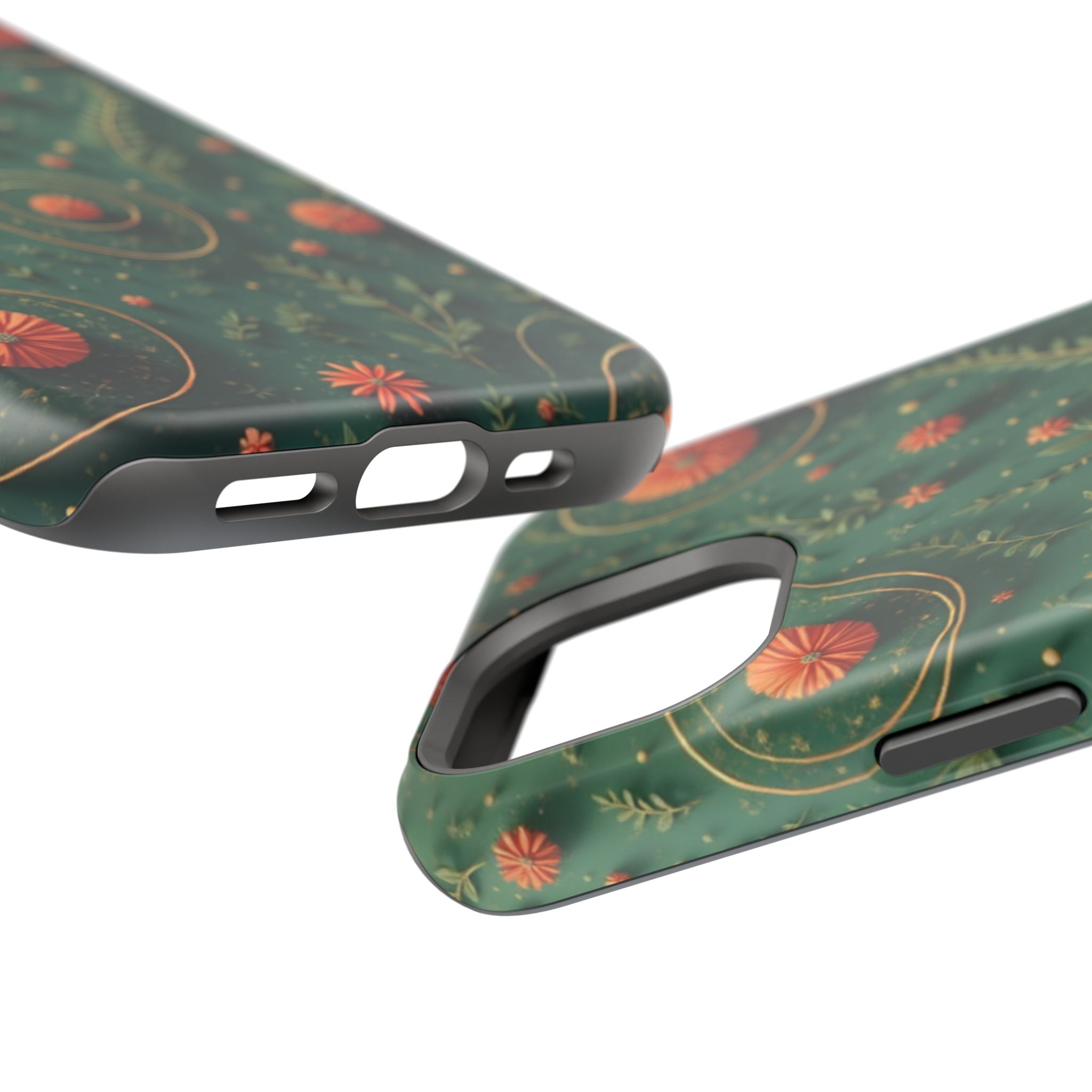 Floral Green Magnetic Impact Phone Case — Protective Botanical Design