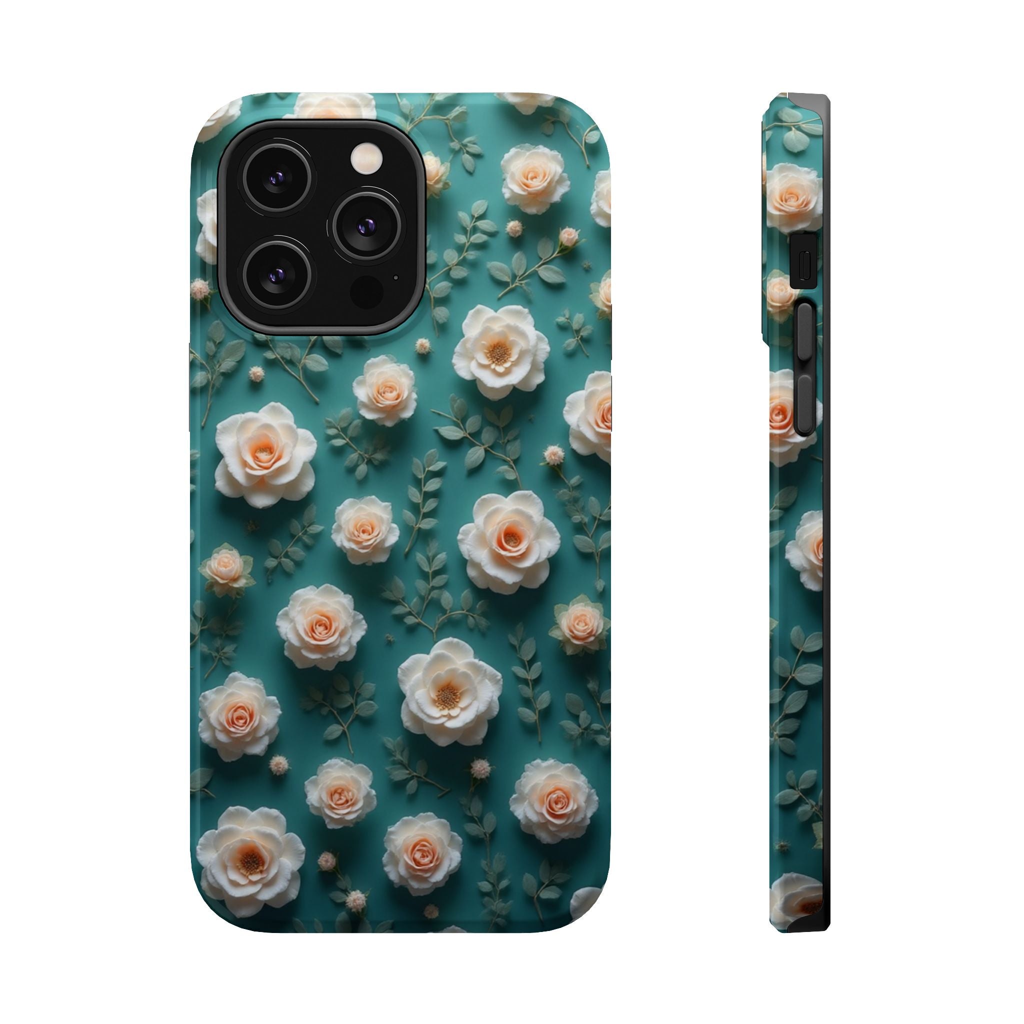 Floral Rose Pattern Magnetic Impact-Resistant Phone Case