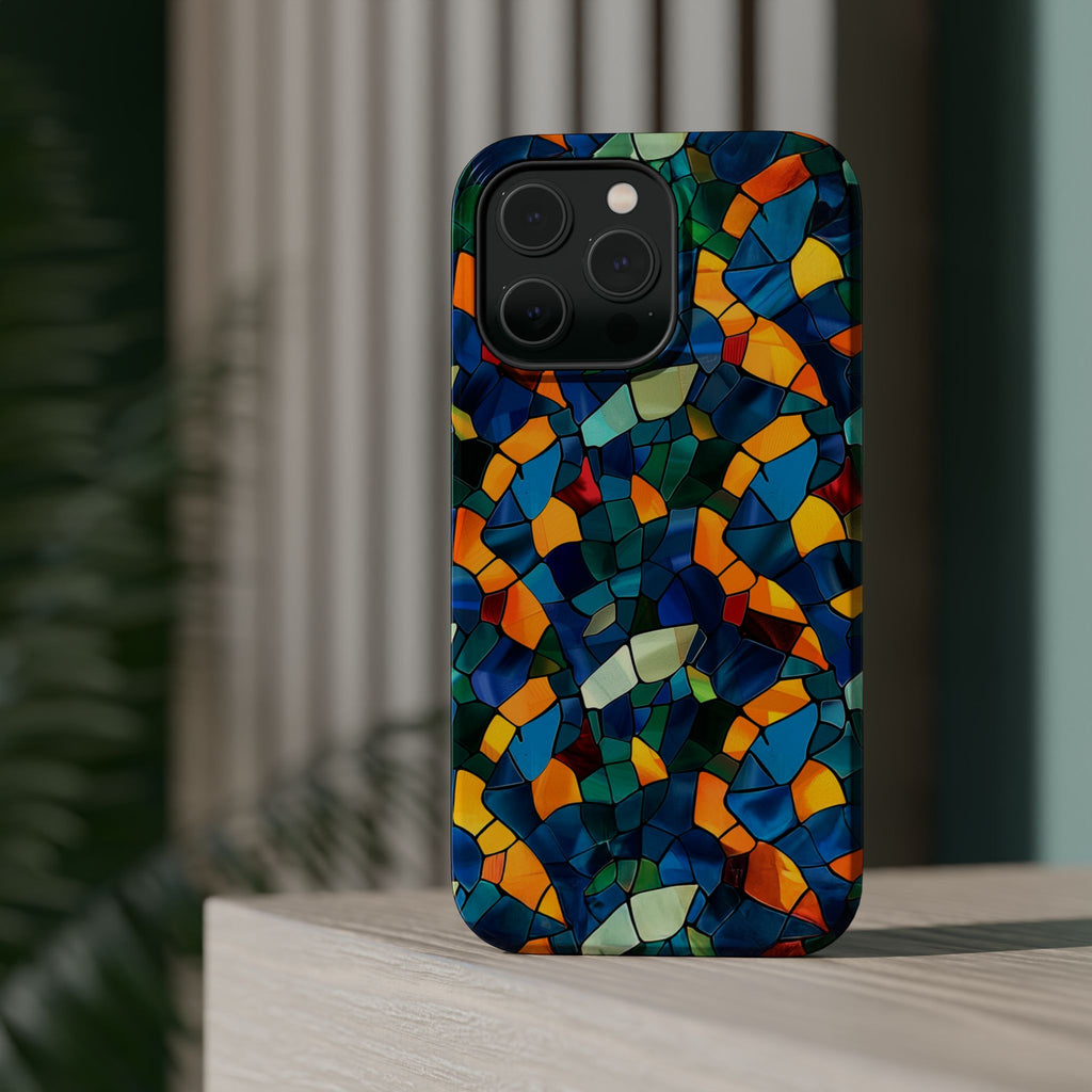Stained Glass Mosaic Magnetic Impact Phone Case — Durable Protective Cover