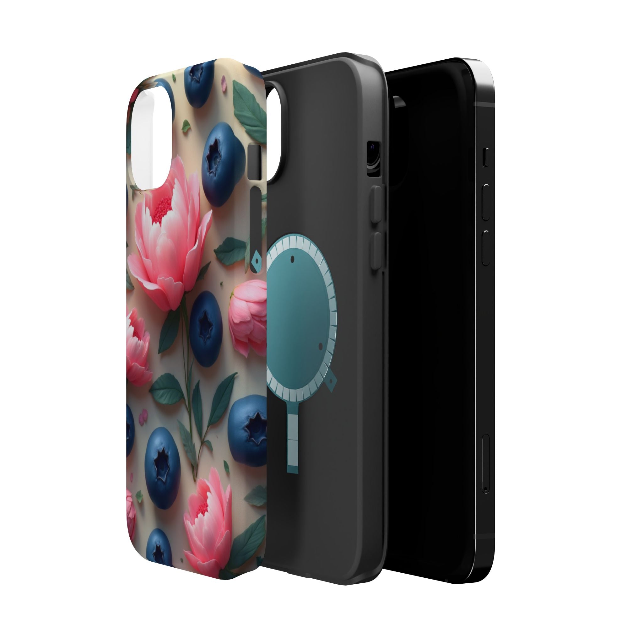 Floral Blueberry Phone Case — Magnetic Impact-Resistant