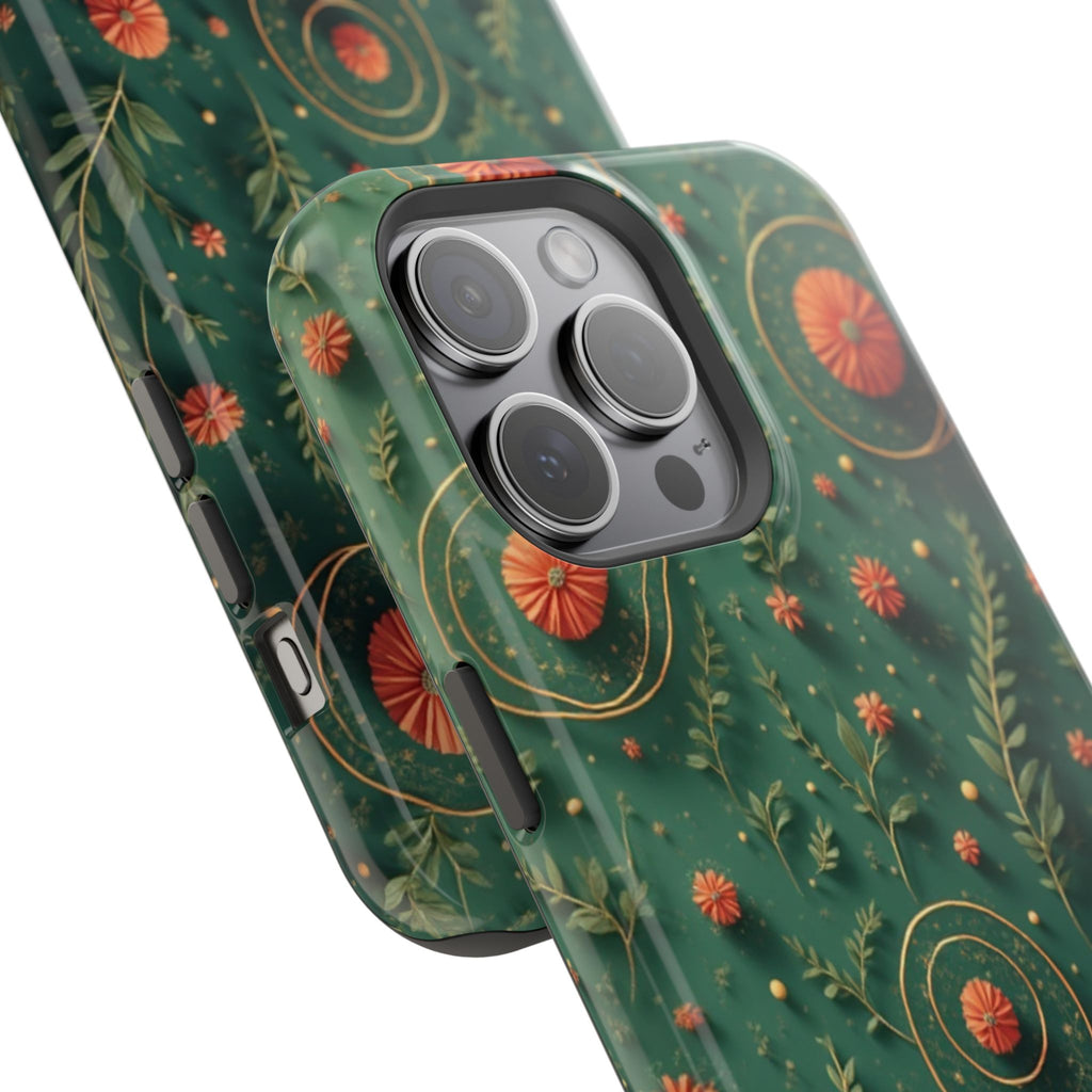 Floral Green Magnetic Impact Phone Case — Protective Botanical Design