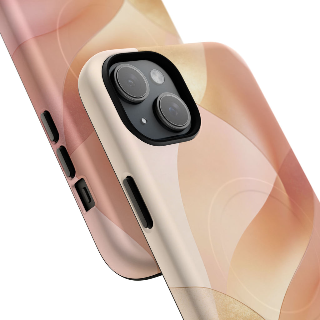 Magnetic Tough Phone Case — Abstract Peach Wave Armor