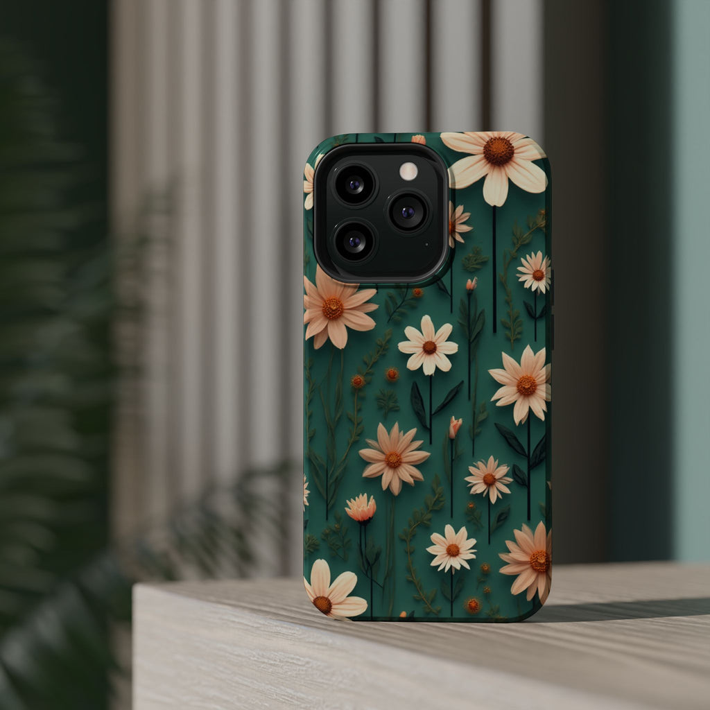 Floral Daisy Magnetic Impact-Resistant Phone Case