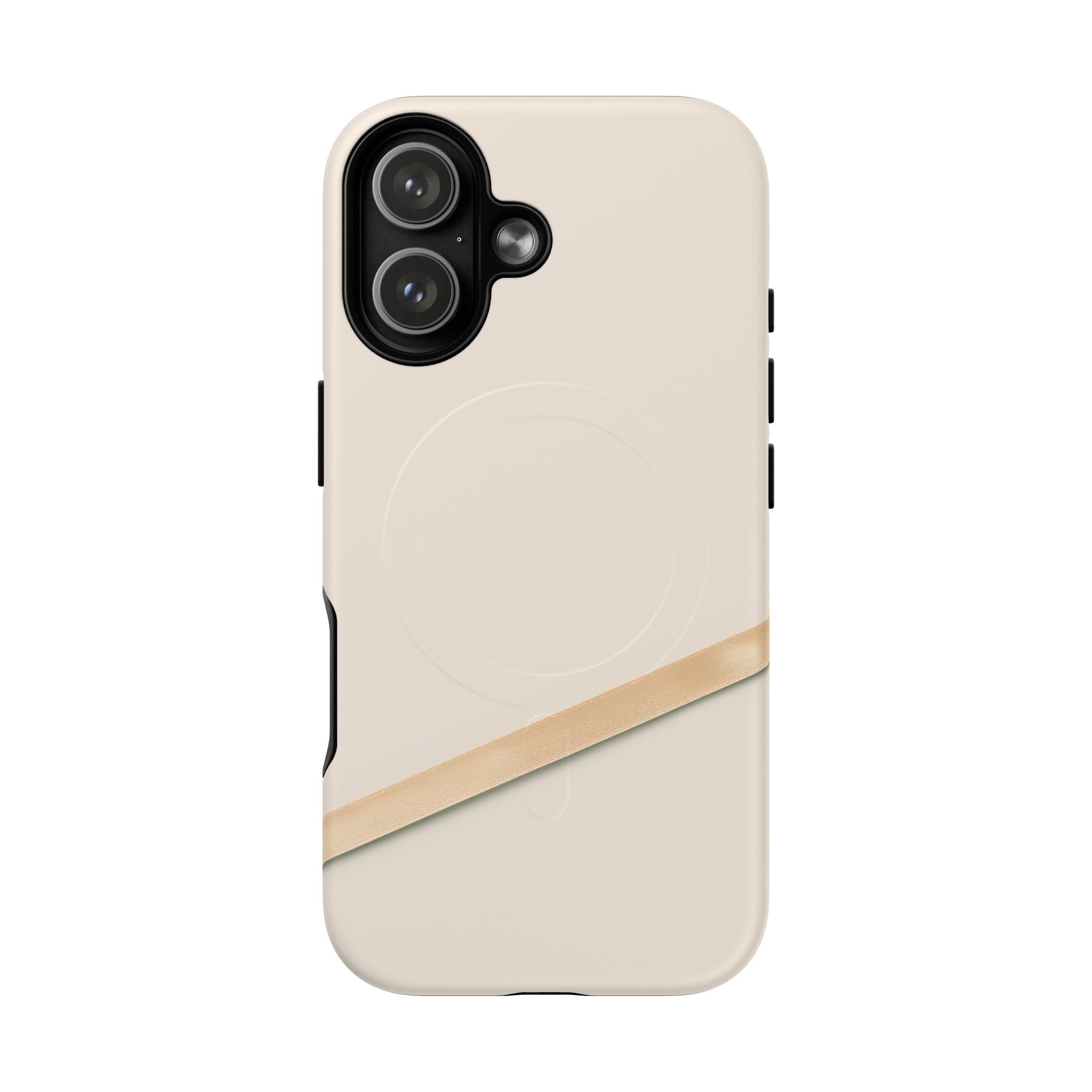 MagSafe Tough Phone Case — Sleek Sandstone with Gold Accent